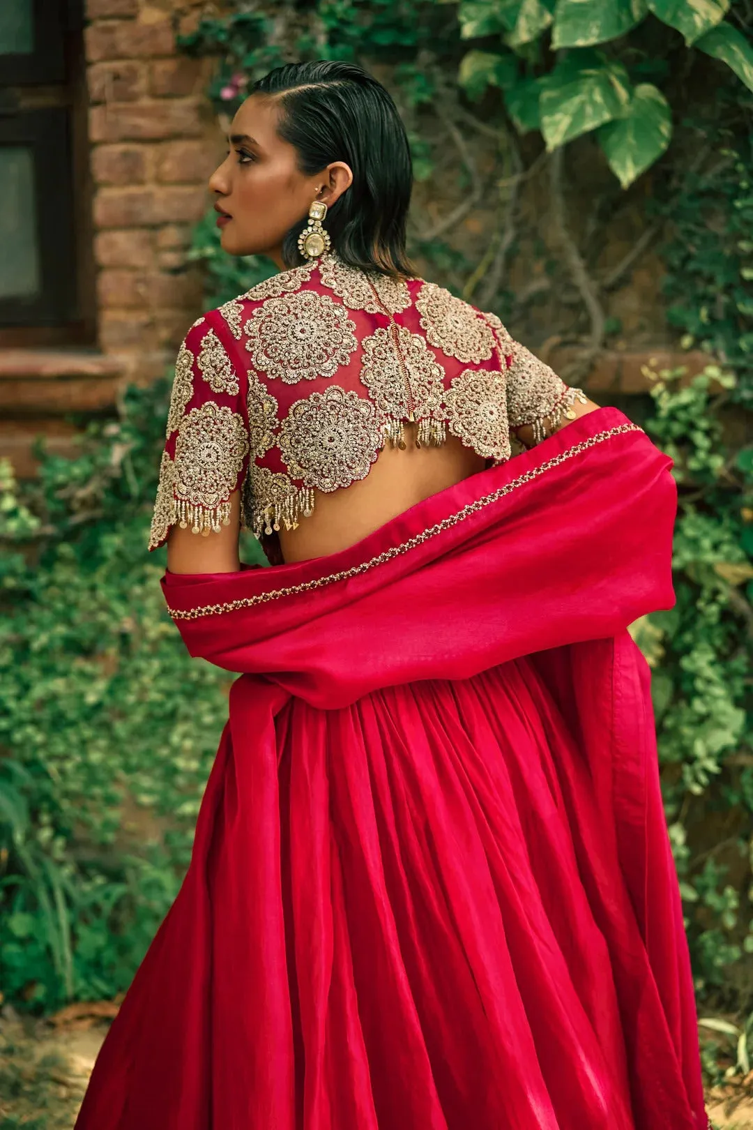 Crimson Red Lehenga sold by Market product image thumbnail 2