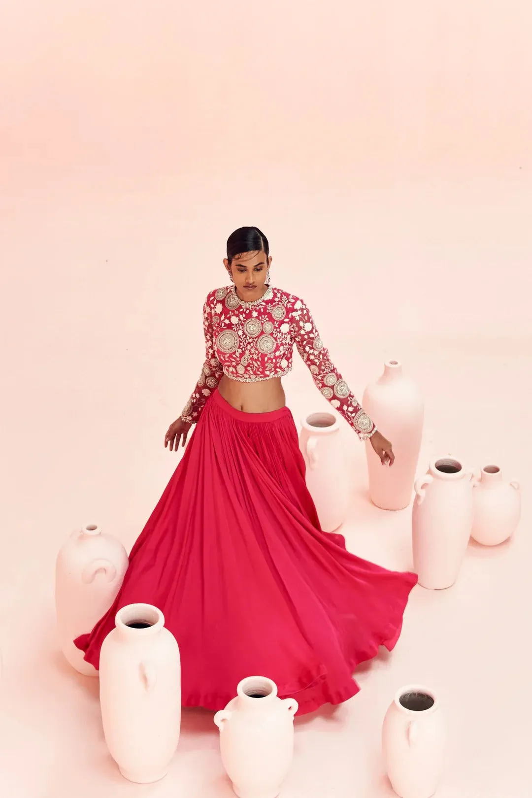 Fuchsia Retro Lehenga sold by Market product image thumbnail 3