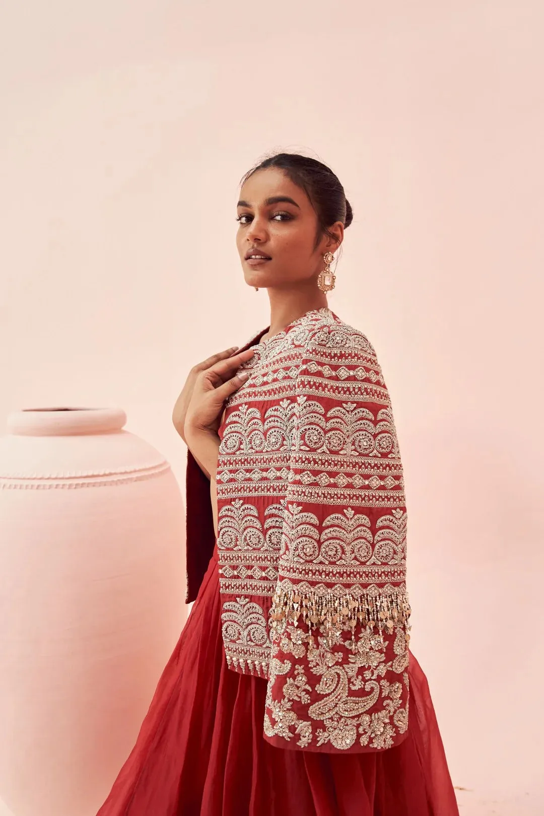 Love Red Lehenga with Short Jacket Set sold by Market product image thumbnail 3