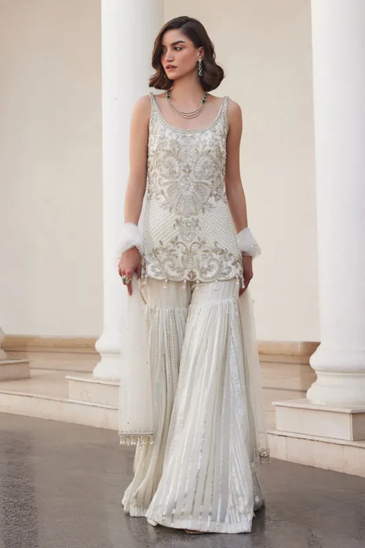 Pearl White Kurta & Sharara Set sold by Market