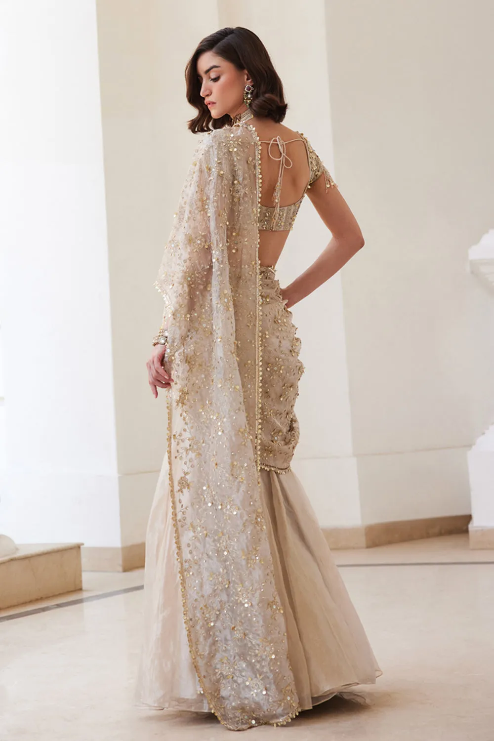 Tissure Pre Draped Saree sold by Market product image thumbnail 2