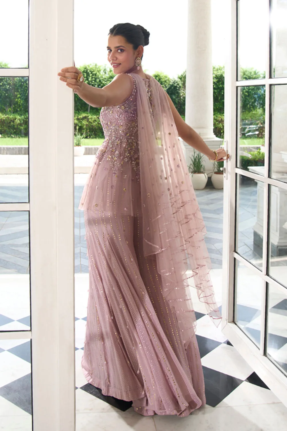 Lilac Peplum Sharara sold by Market product image thumbnail 4