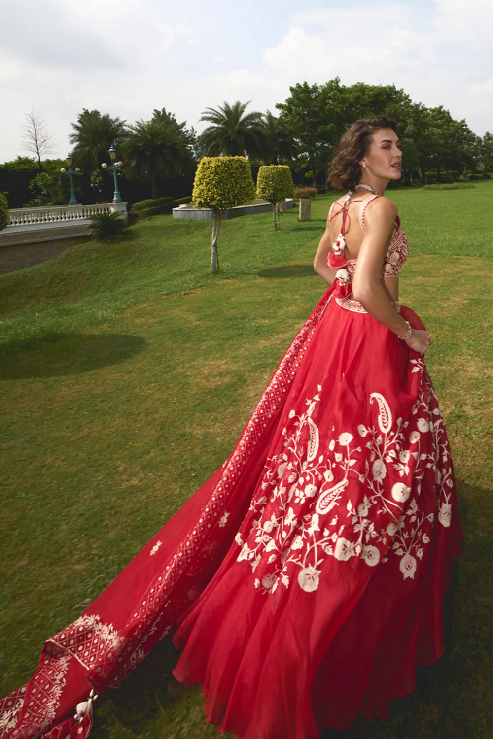 Red Organza Lehenga sold by Market product image thumbnail 2