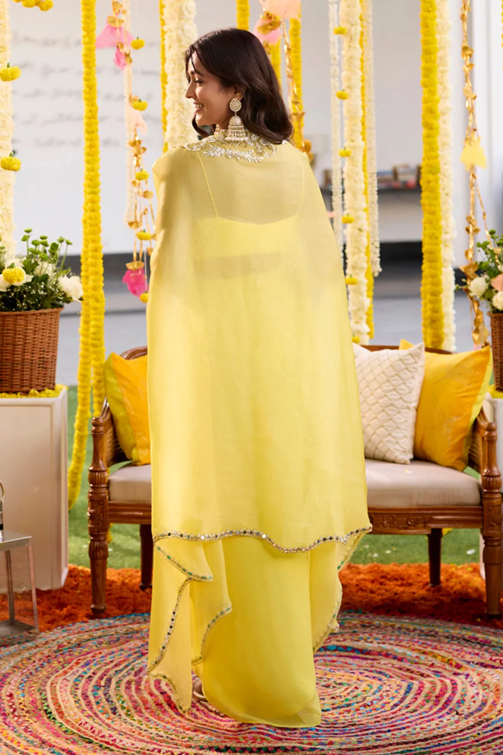 Sunshine Yellow Draped Skirt & Cape Set sold by Market product image thumbnail 2