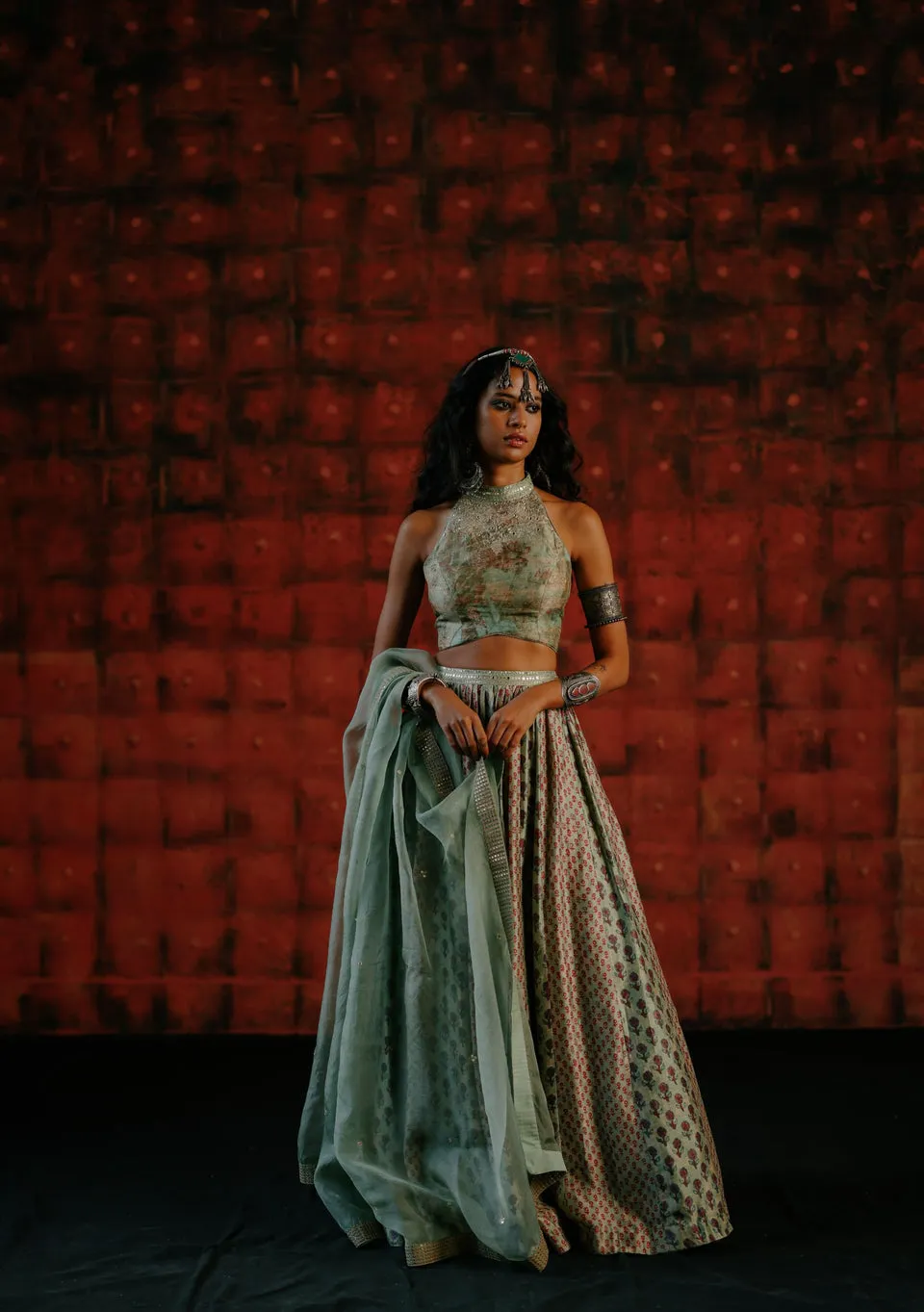 Mint Lehenga sold by Market product image thumbnail 4