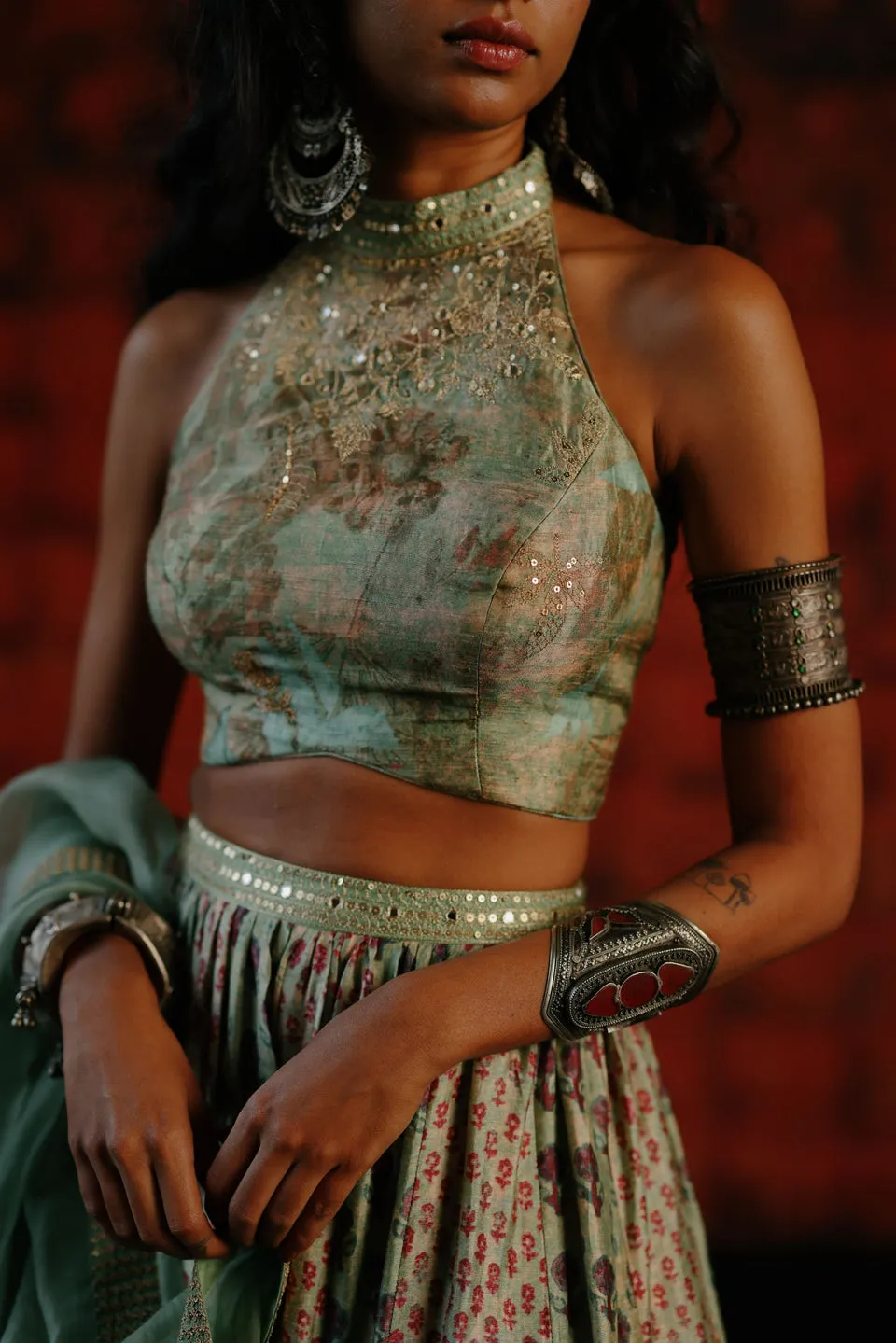 Mint Lehenga sold by Market product image thumbnail 5