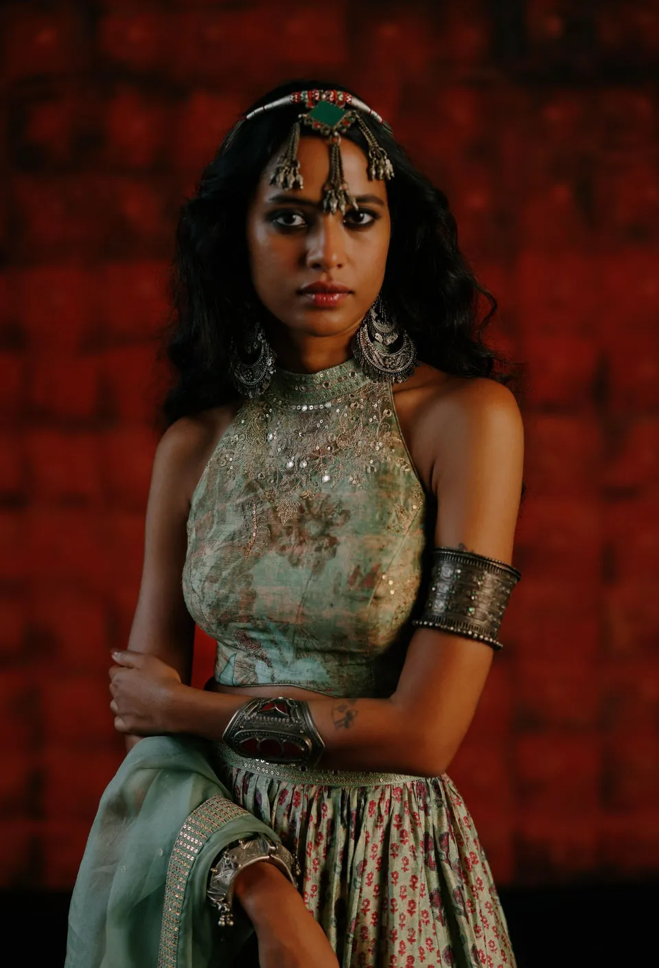 Mint Lehenga sold by Market product image thumbnail 3