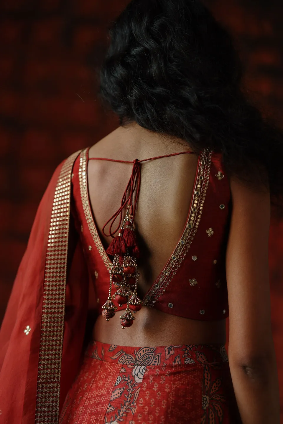 Brick Red Lehenga sold by Market product image thumbnail 2