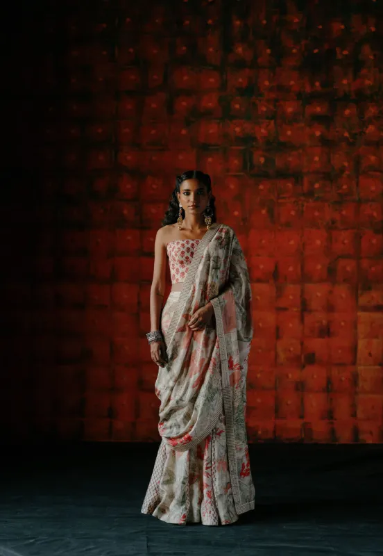 Pearl Pre Draped Saree sold by Market