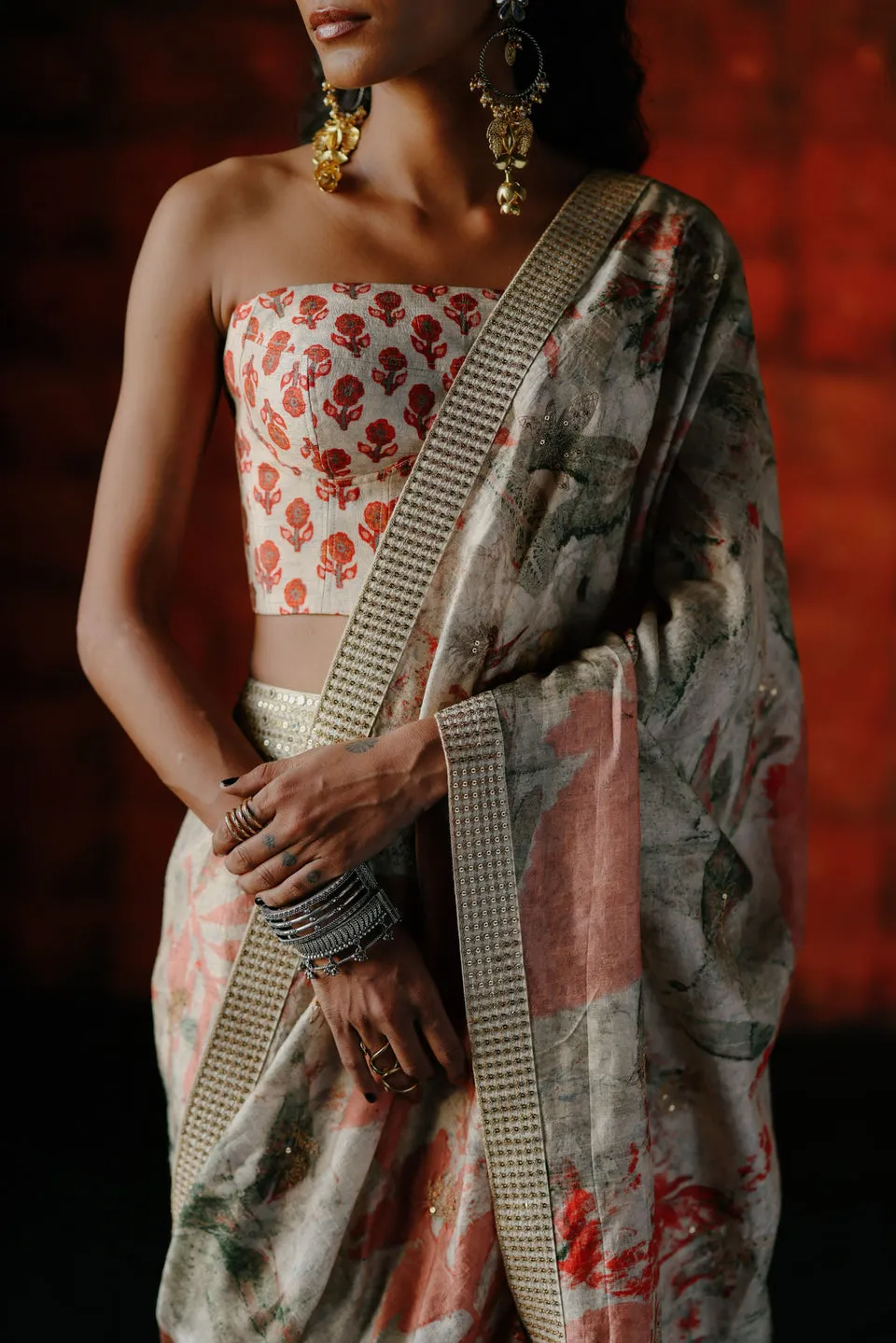 Pearl Pre Draped Saree sold by Market product image thumbnail 3