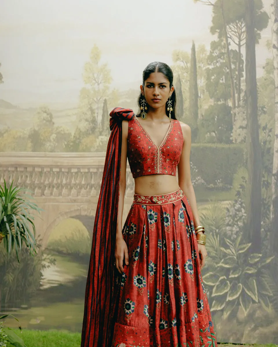 Ruby Red Lehenga sold by Market product image thumbnail 4