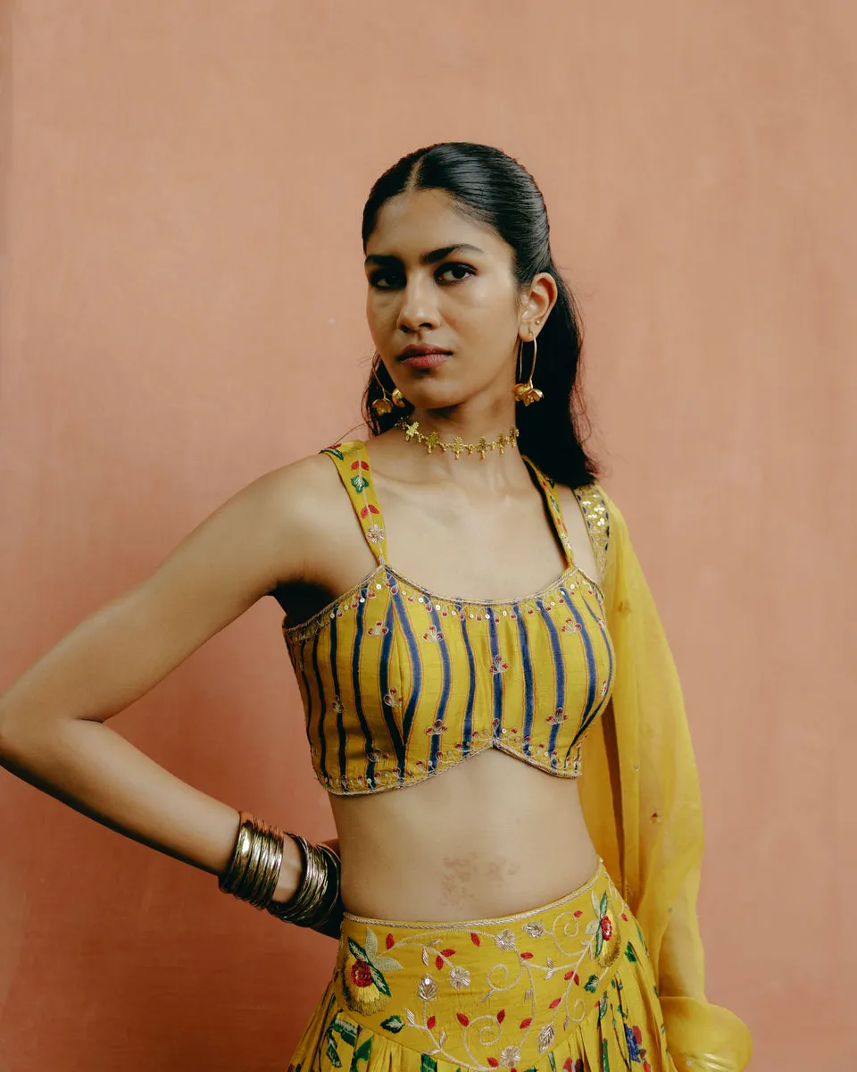 Sunflower Yellow Lehenga sold by Market product image thumbnail 3