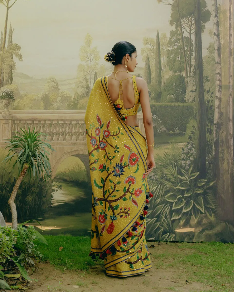 Sunflower Yellow Saree sold by Market product image thumbnail 2