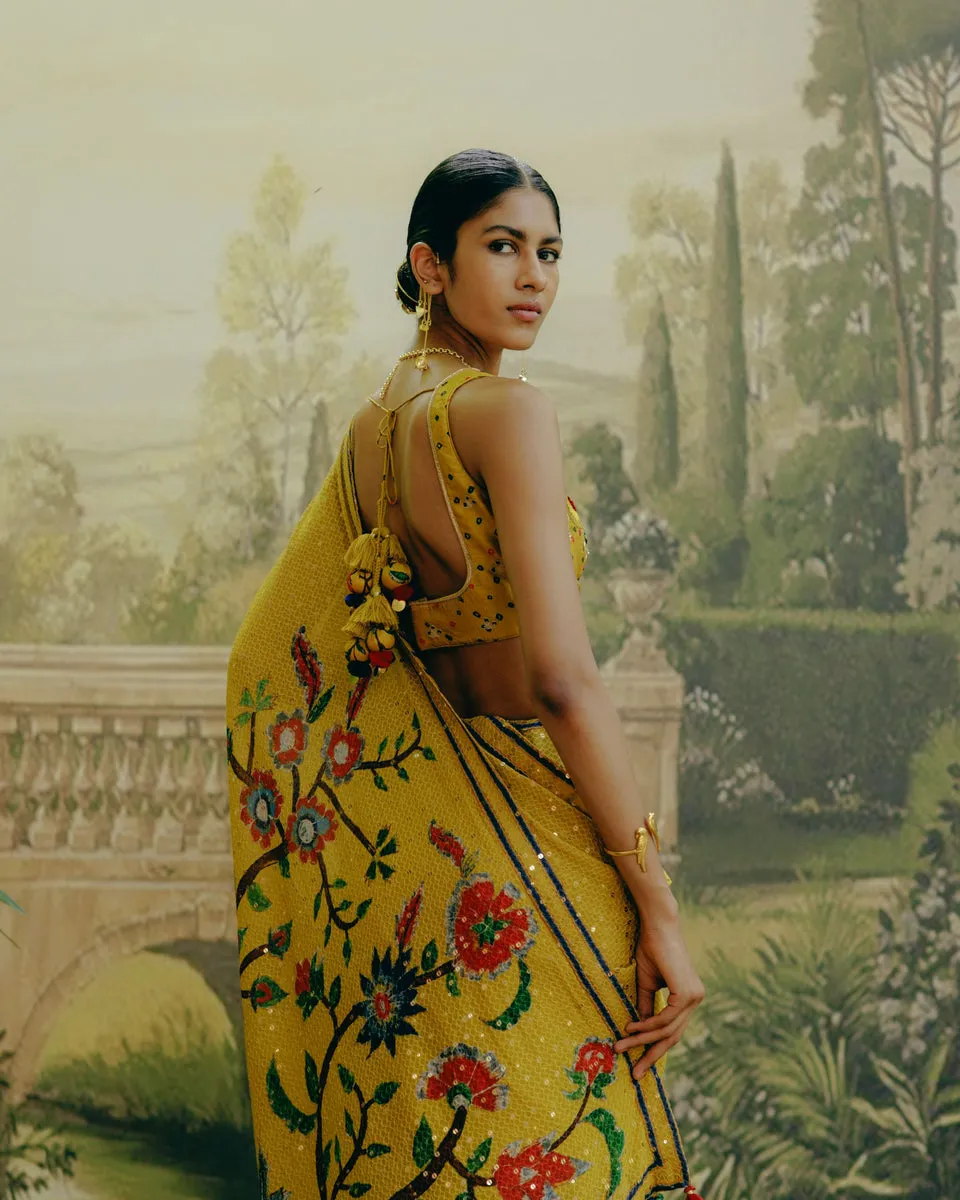 Sunflower Yellow Saree sold by Market product image thumbnail 3