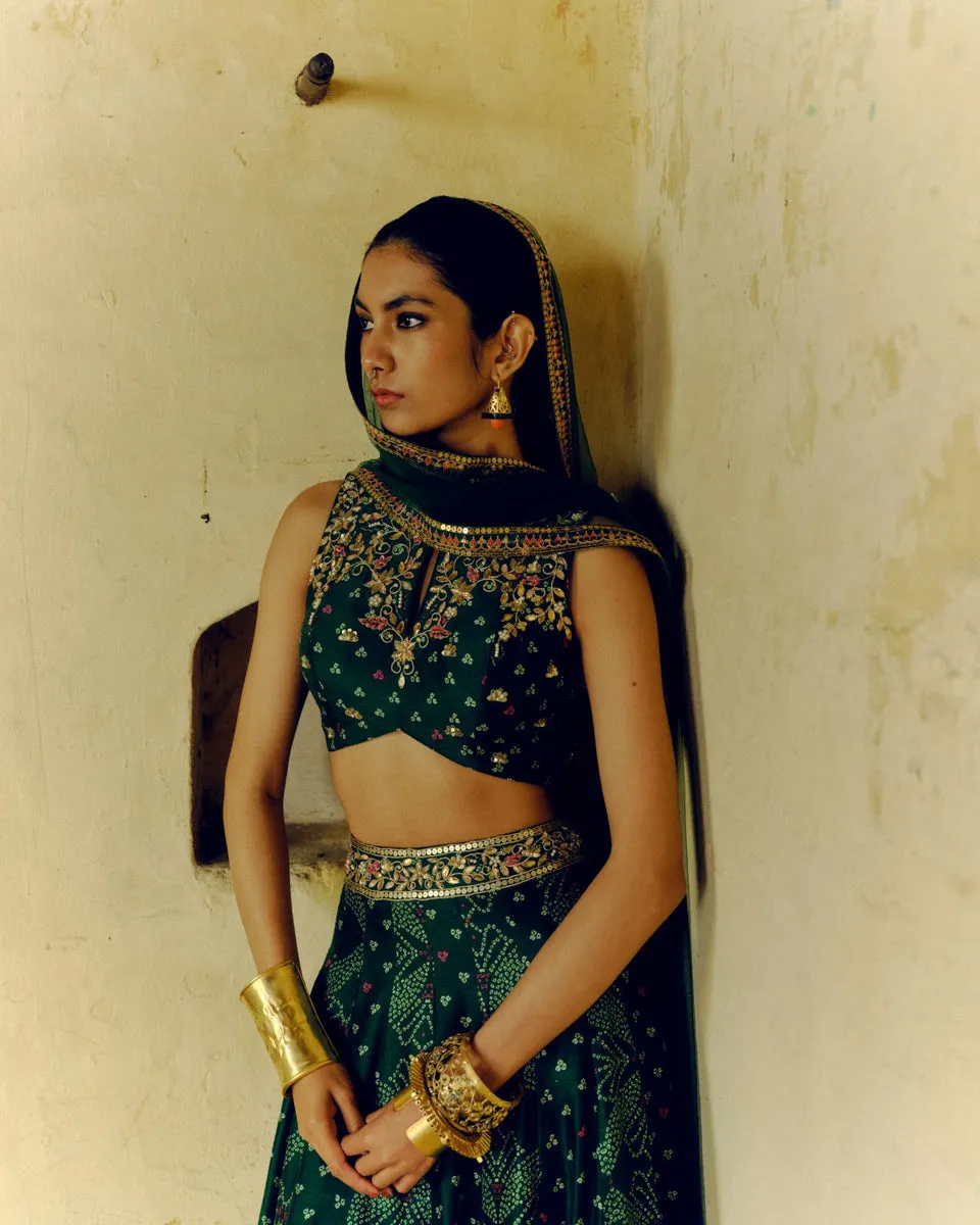 Emerald Green Lehenga sold by Market product image thumbnail 3