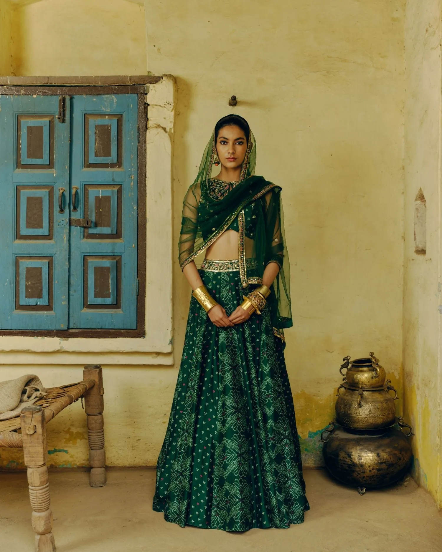 Emerald Green Lehenga sold by Market