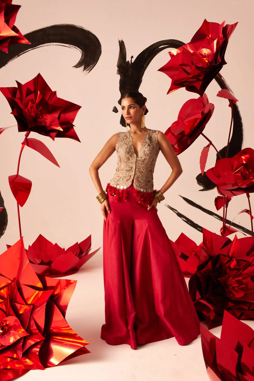 Embroidered Jacket & Kalidar Sharara Set sold by Market product image thumbnail 2