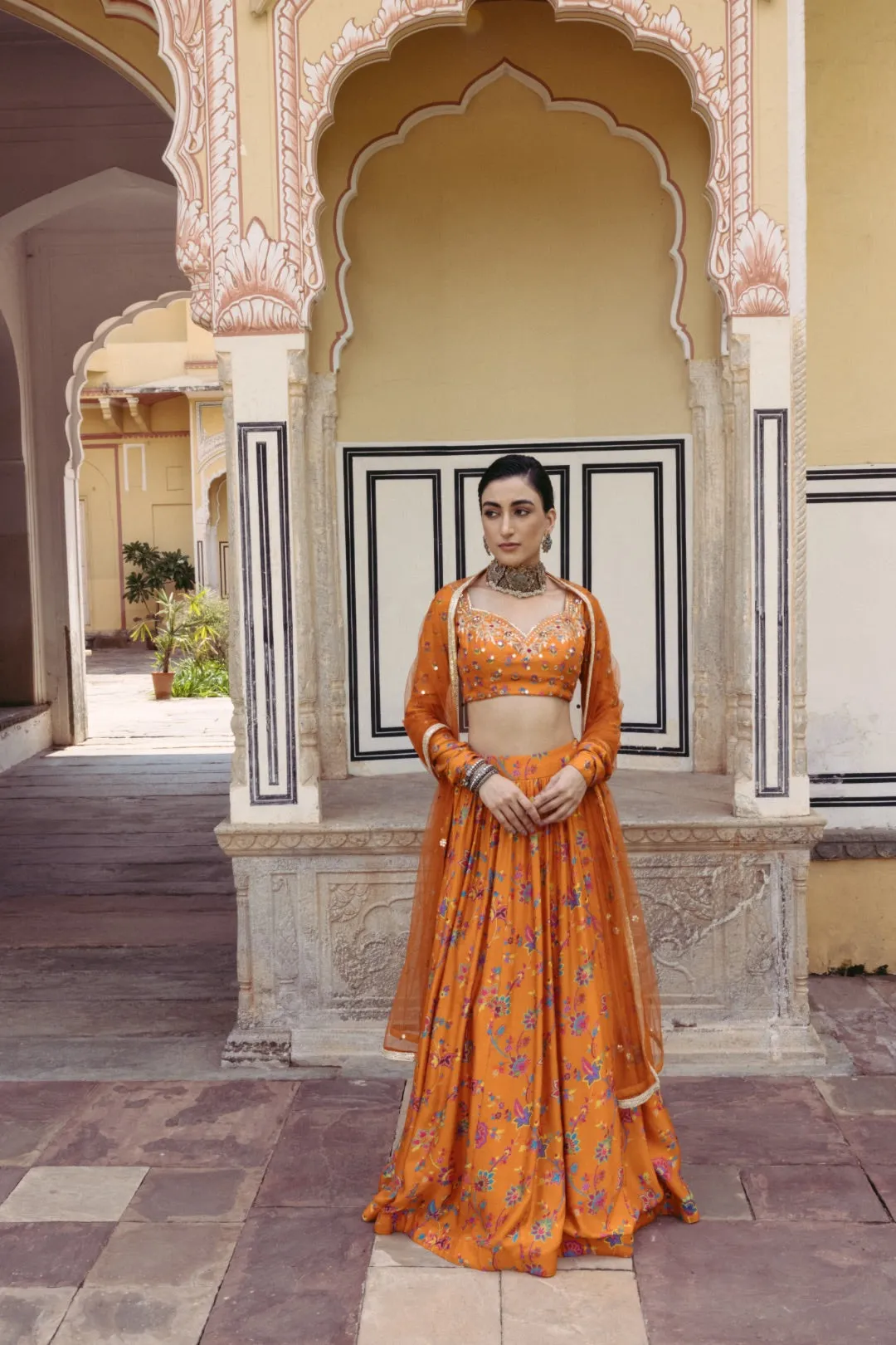 Tangerine Lehenga Set sold by Market product image thumbnail 5