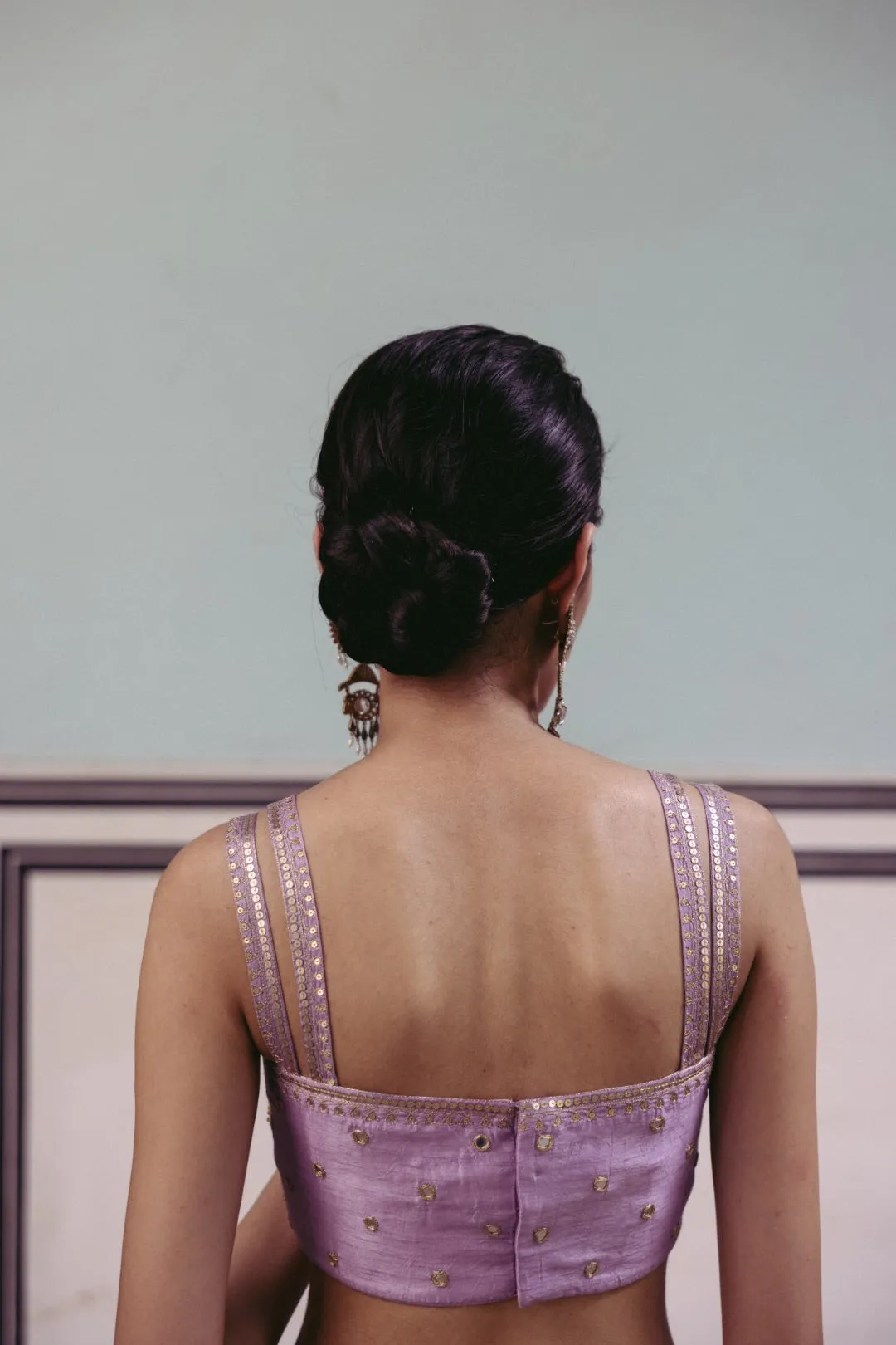 Lilac Pre-Draped Saree sold by Market product image thumbnail 2