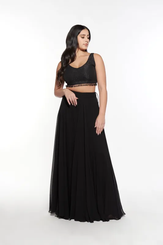 Black on Black Lehenga sold by Market