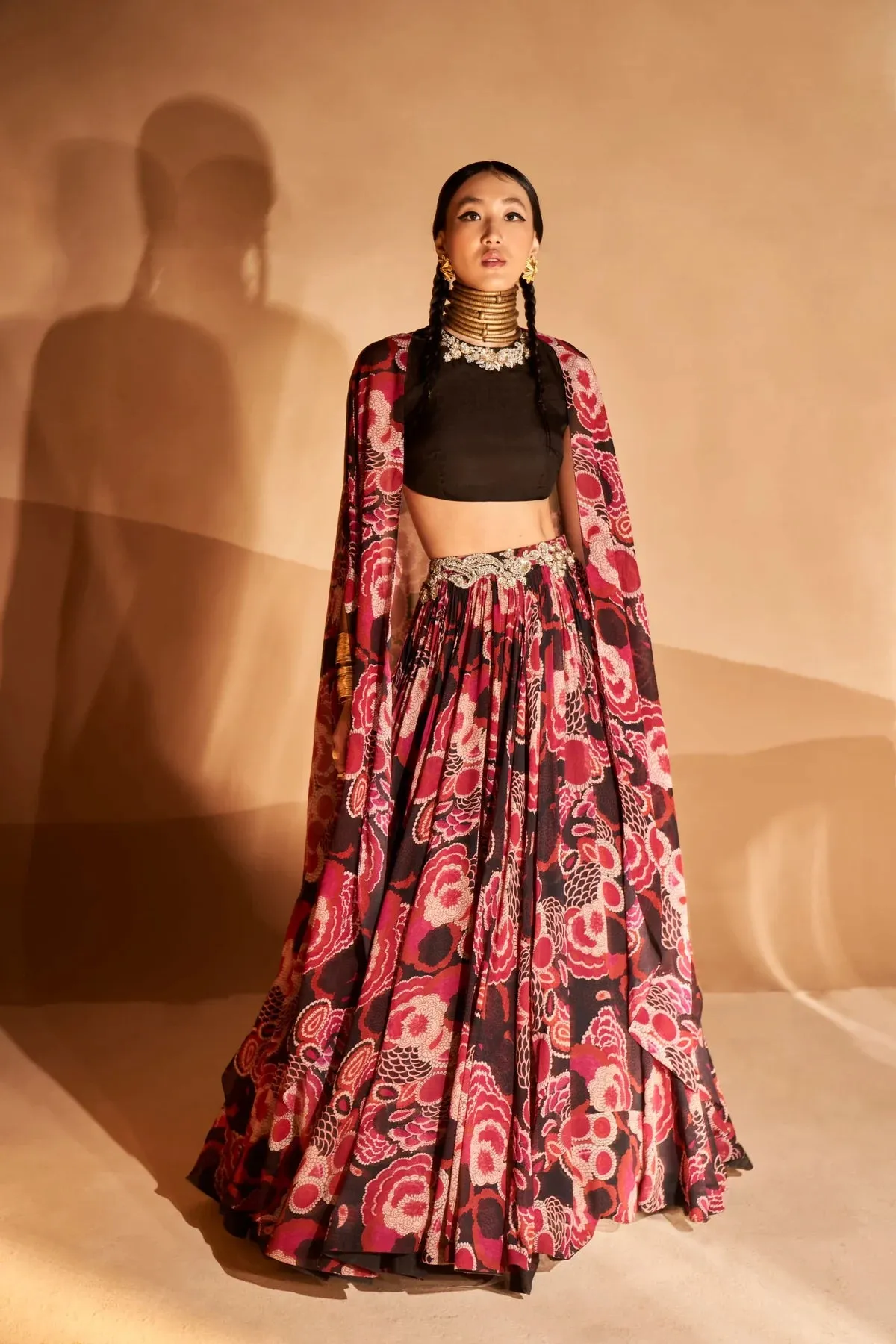 Black Gulbahar Cape & Skirt Set sold by Market product image thumbnail 3
