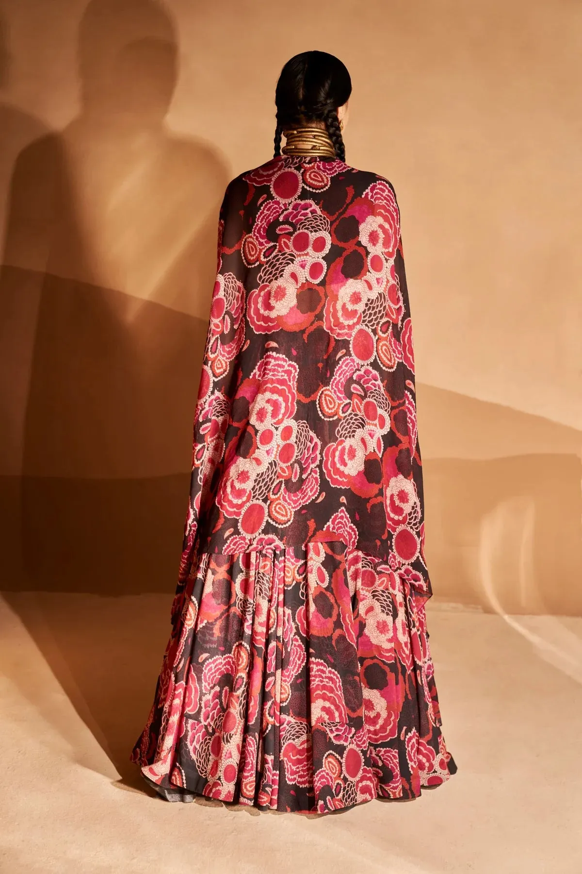 Black Gulbahar Cape & Skirt Set sold by Market product image thumbnail 2