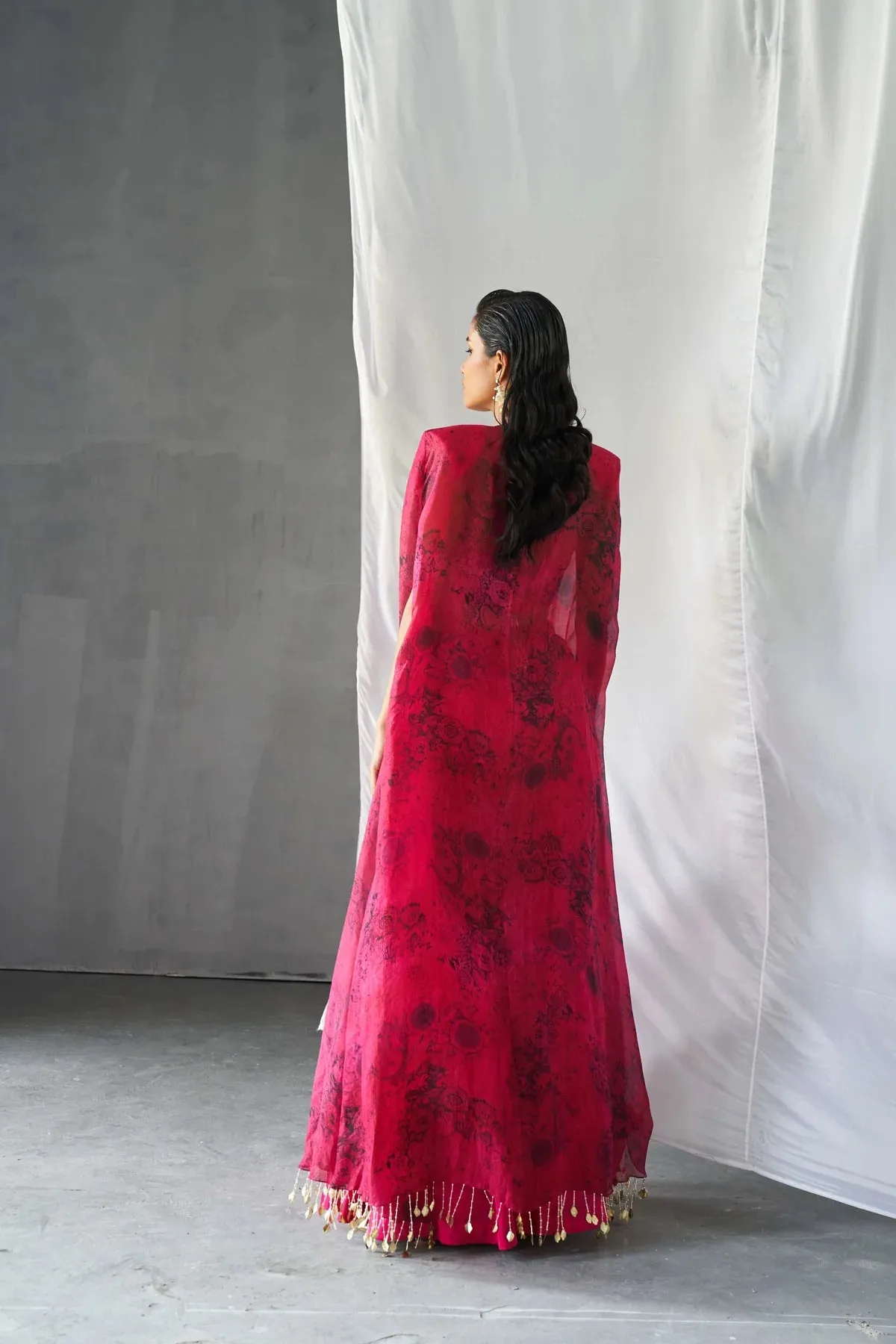 Fuchsia Blossom Cape and Sharara Set sold by Market product image thumbnail 2