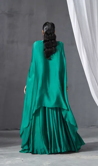 Teal Green Lehenga Cape Set sold by Market product image thumbnail 4