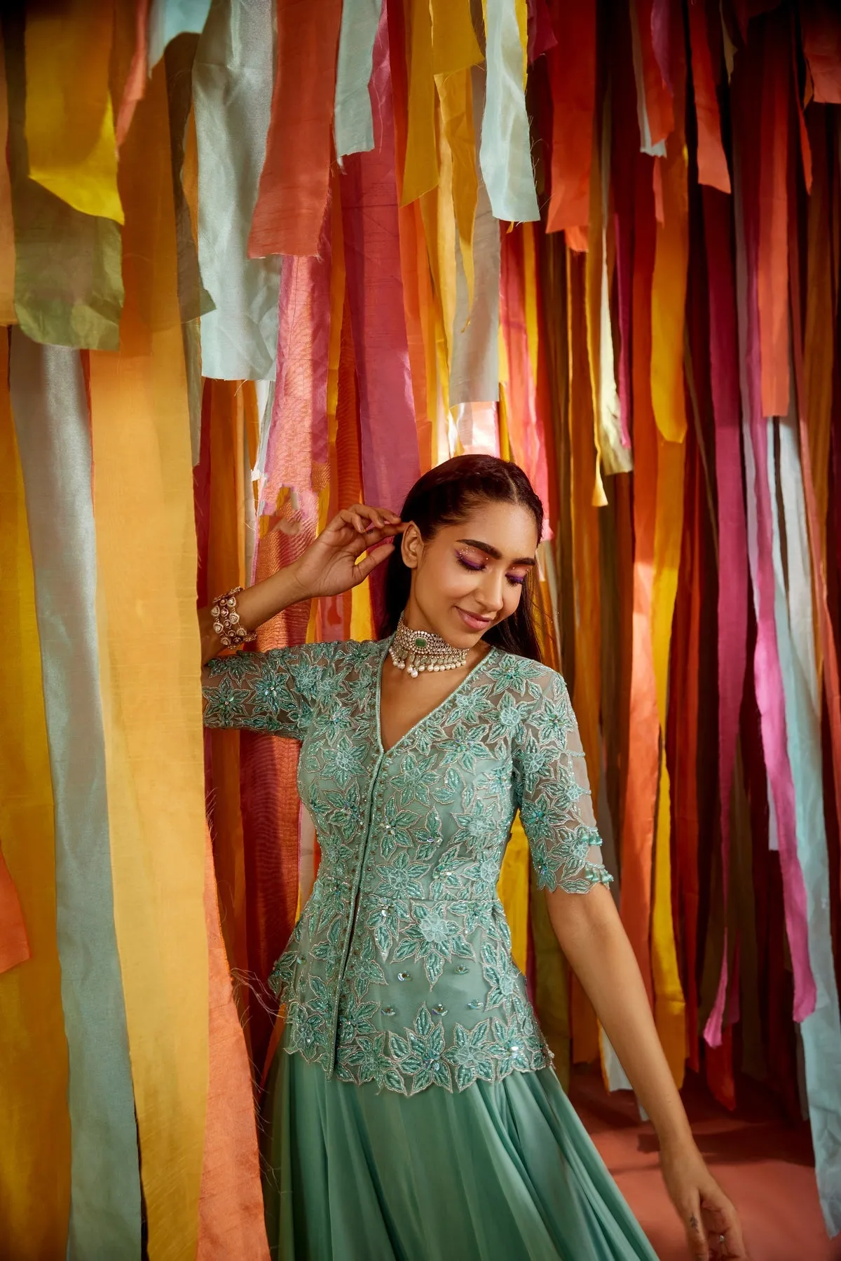 Mint Green Peplum and Skirt Set sold by Market product image thumbnail 3