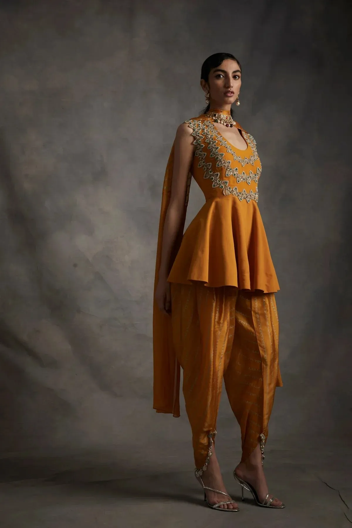 Haldi Embroidered Peplum & Dhoti sold by Market product image thumbnail 4
