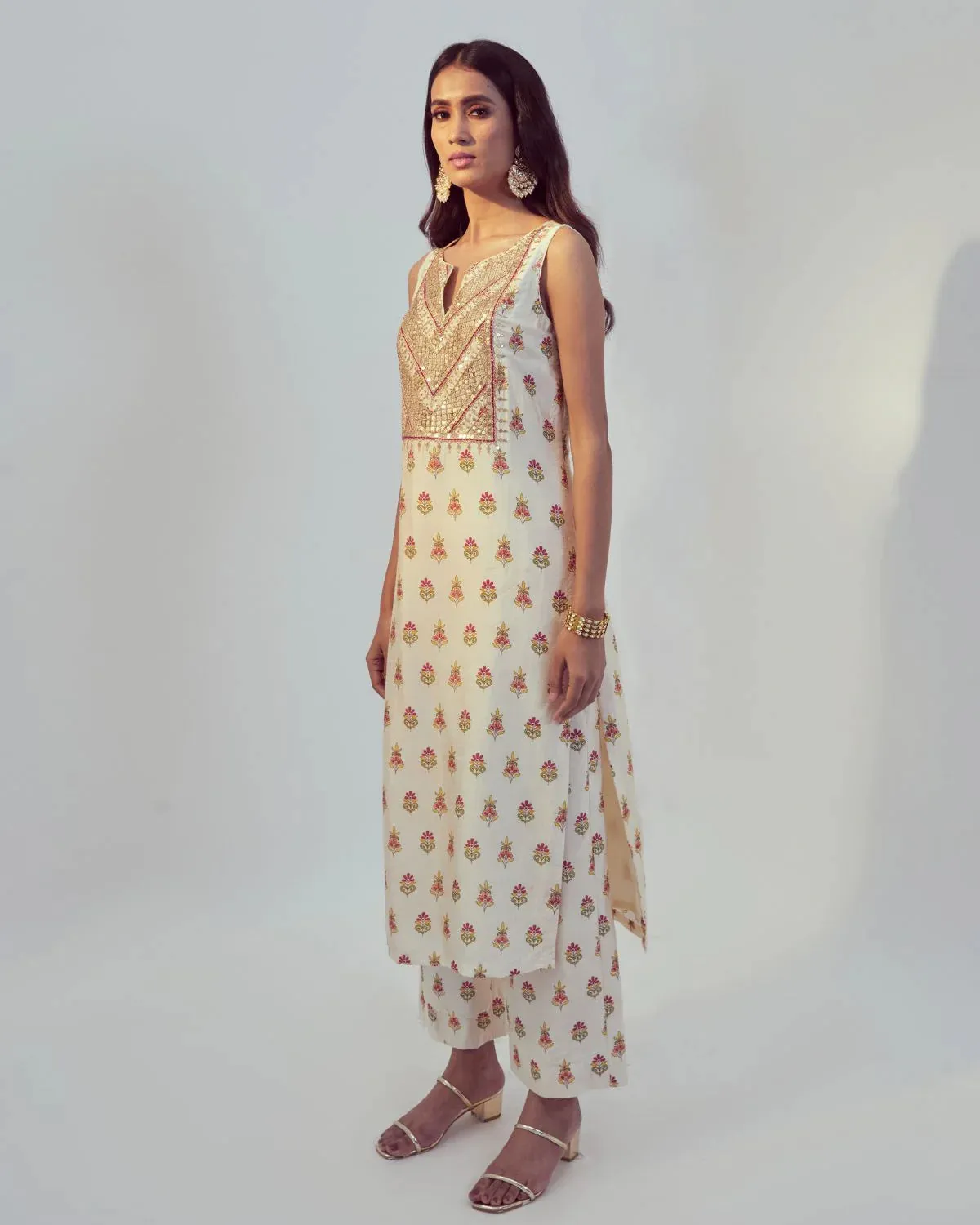 Ivory Printed Kurta Set sold by Market