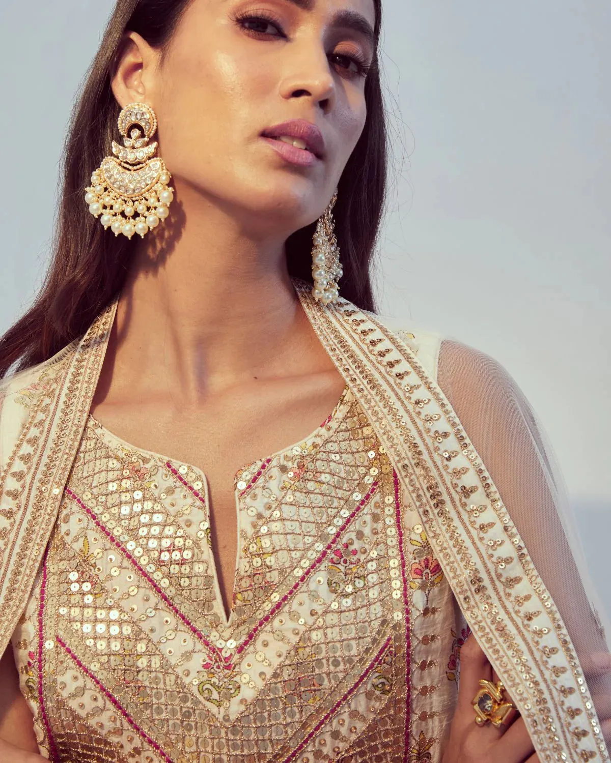 Ivory Printed Kurta Set sold by Market product image thumbnail 2