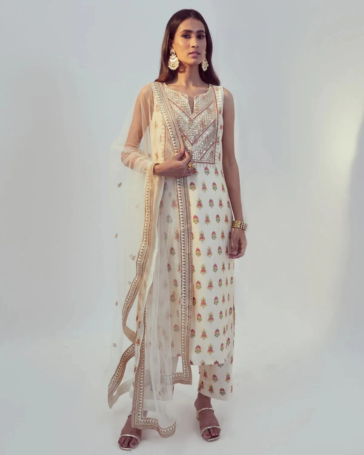 Ivory Printed Kurta Set sold by Market product image thumbnail 3