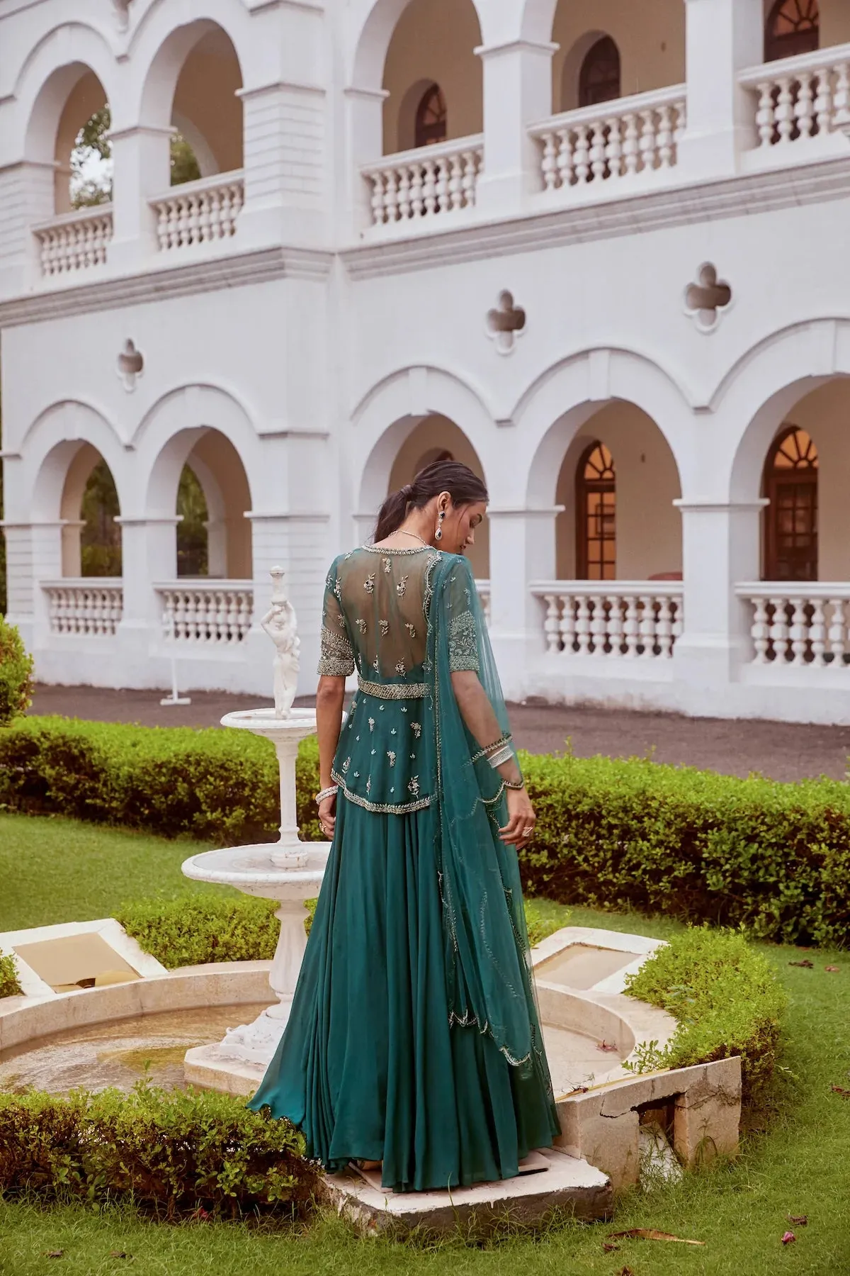 Teal Green Peplum Lehenga sold by Market product image thumbnail 2