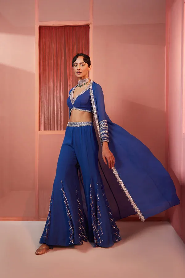 Ink Blue Sharara & Cape Set sold by Market