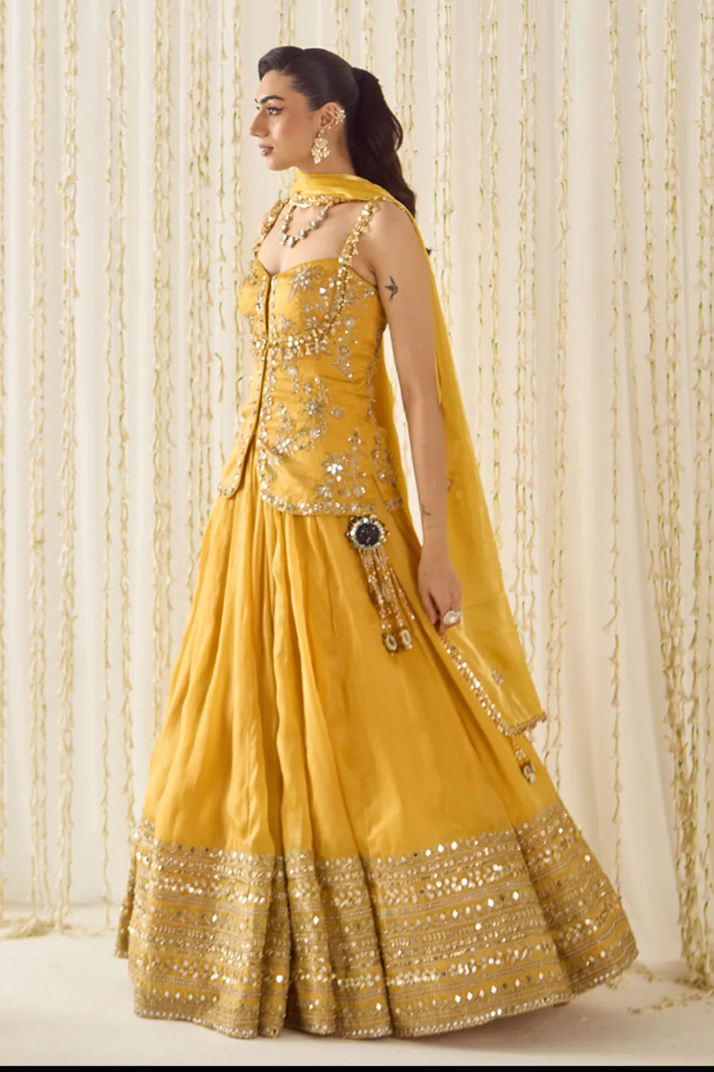 Mustard Peplum and Lehenga sold by Market product image thumbnail 3