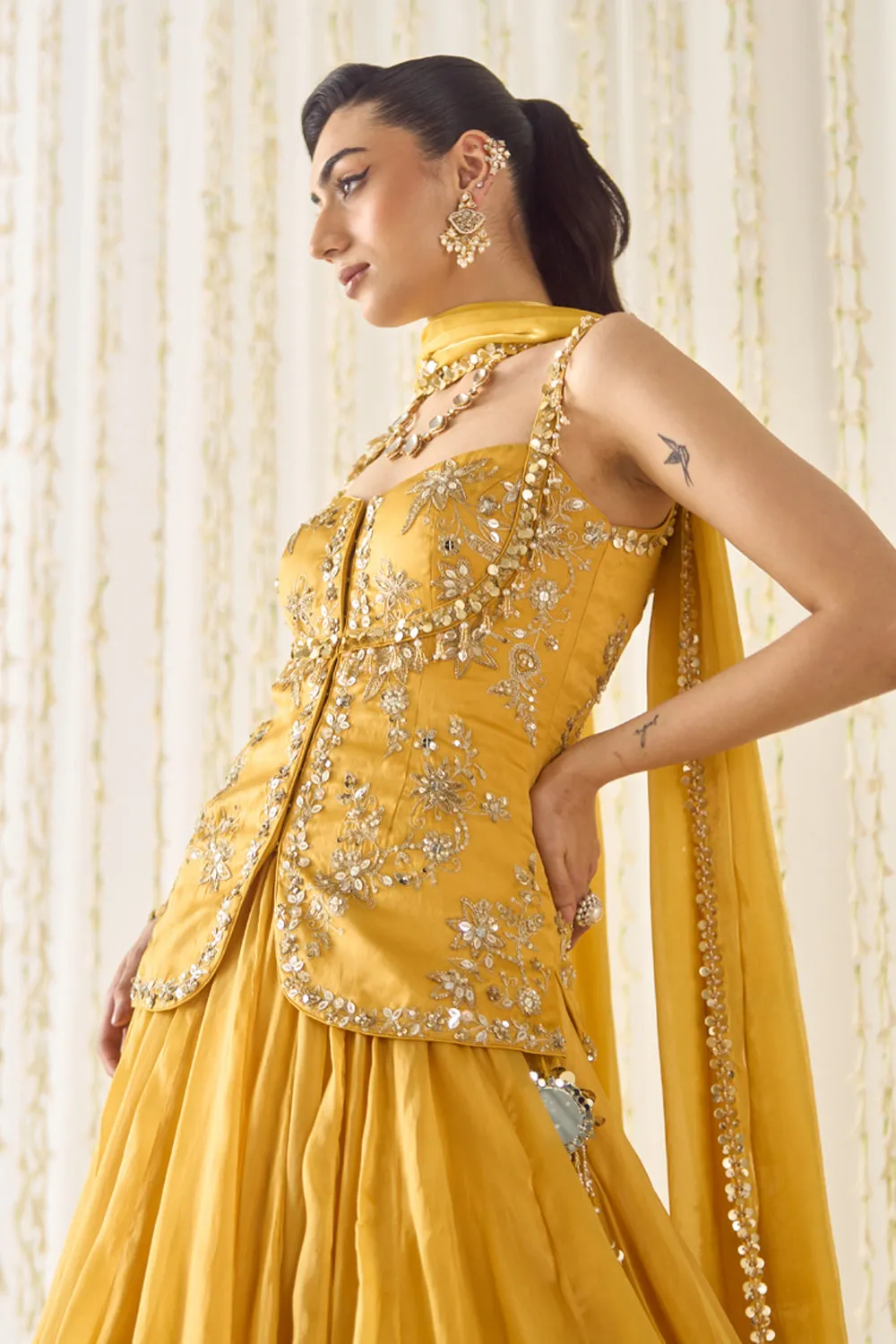 Mustard Peplum and Lehenga sold by Market product image thumbnail 2