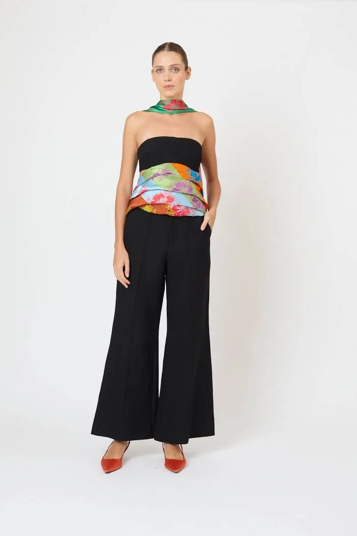 Paneled & Piped Flare Pant in Ridged Linen sold by Rosie Assoulin product image thumbnail 3
