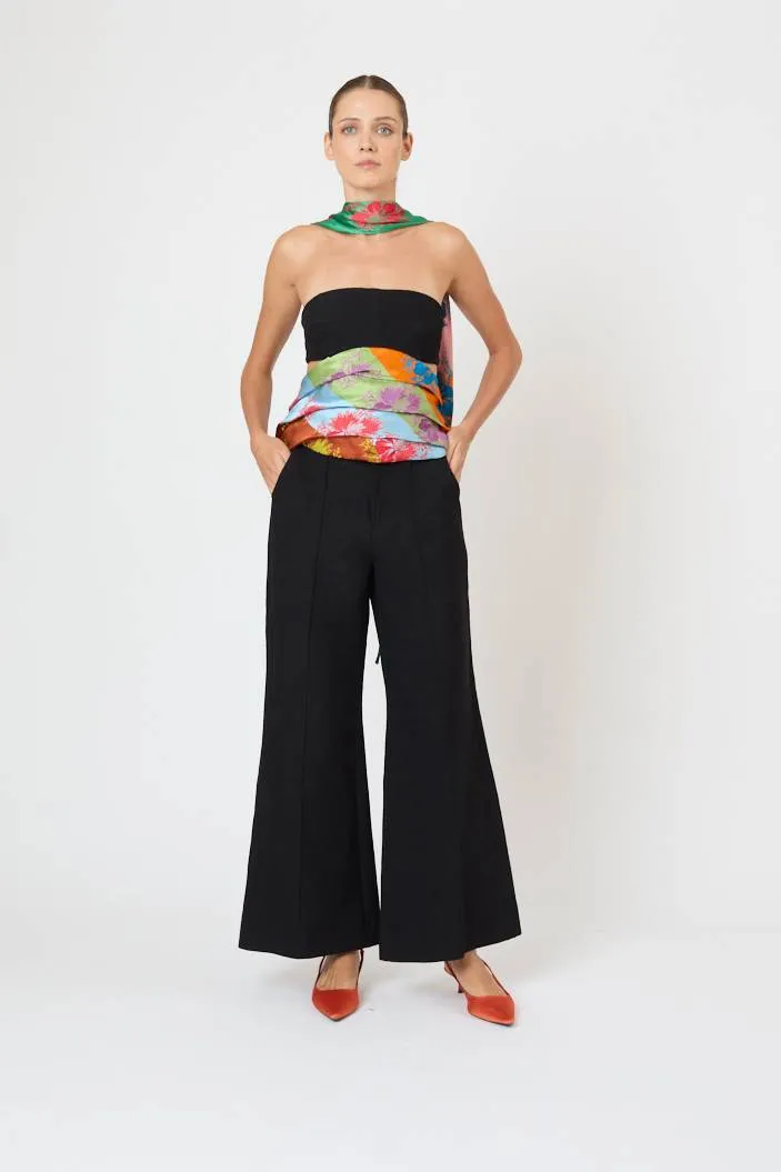 Paneled & Piped Flare Pant in Ridged Linen sold by Rosie Assoulin product image thumbnail 4