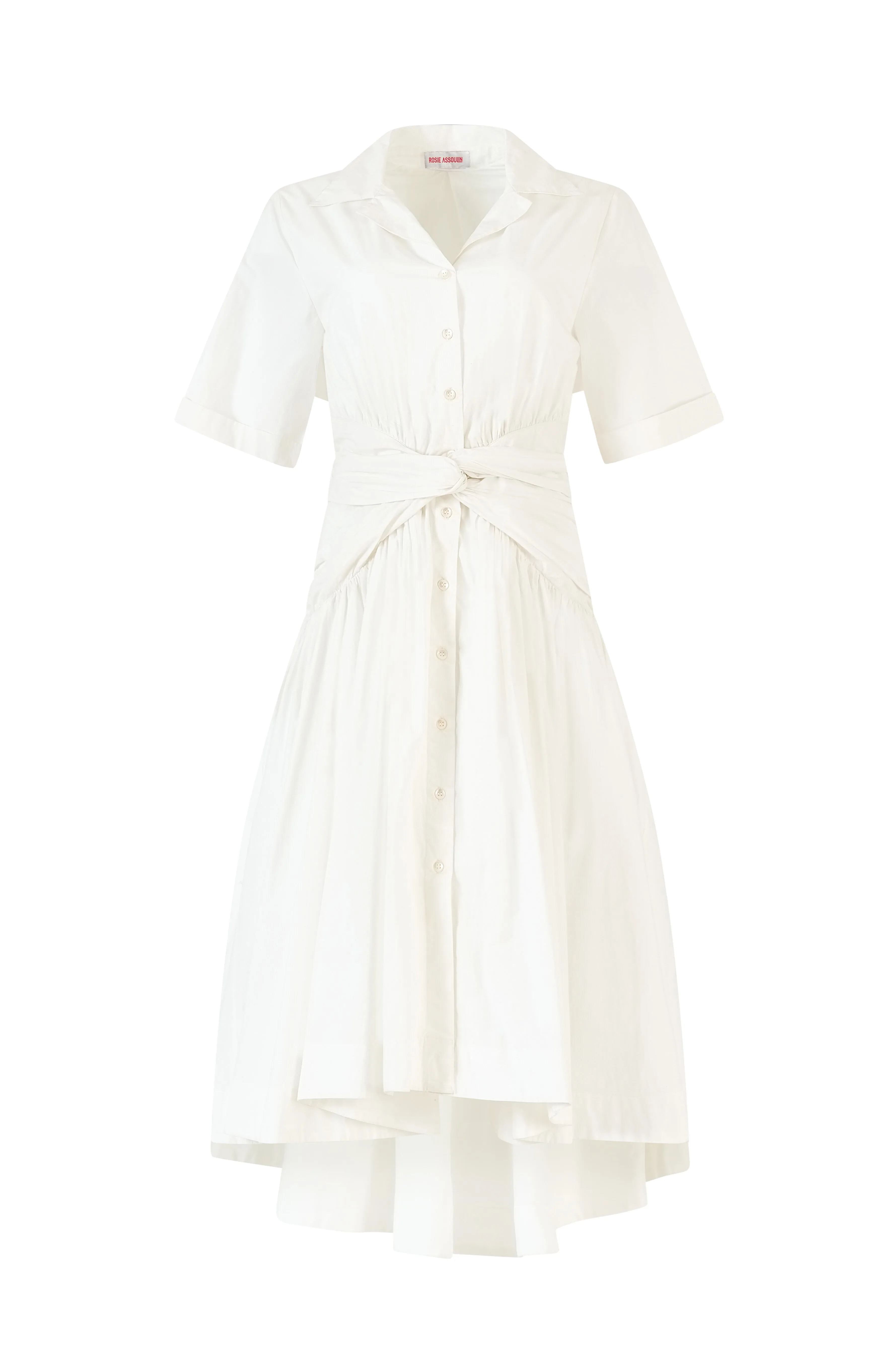 Tie Shirt Dress in Cotton Poplin sold by Rosie Assoulin product image thumbnail 2