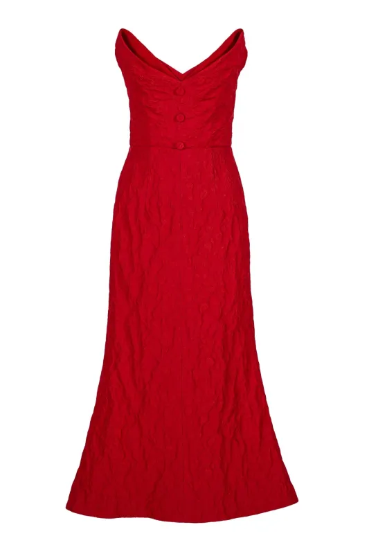 Mother of Buttons Cocktail Dress in Floral Cloque made by Rosie Assoulin