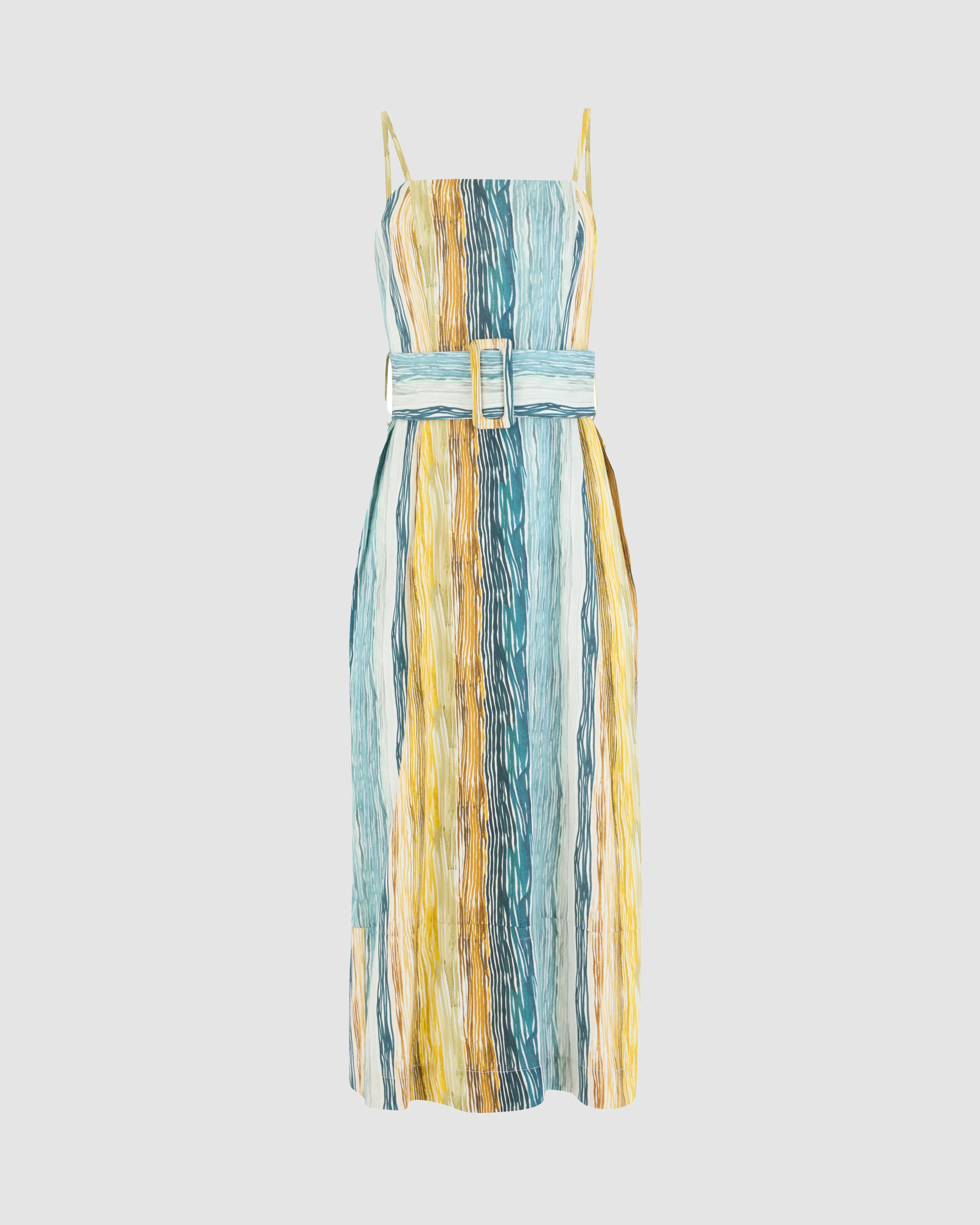 Artichoke Dress w/ Belt in Stripe Twill sold by Rosie Assoulin product image thumbnail 2