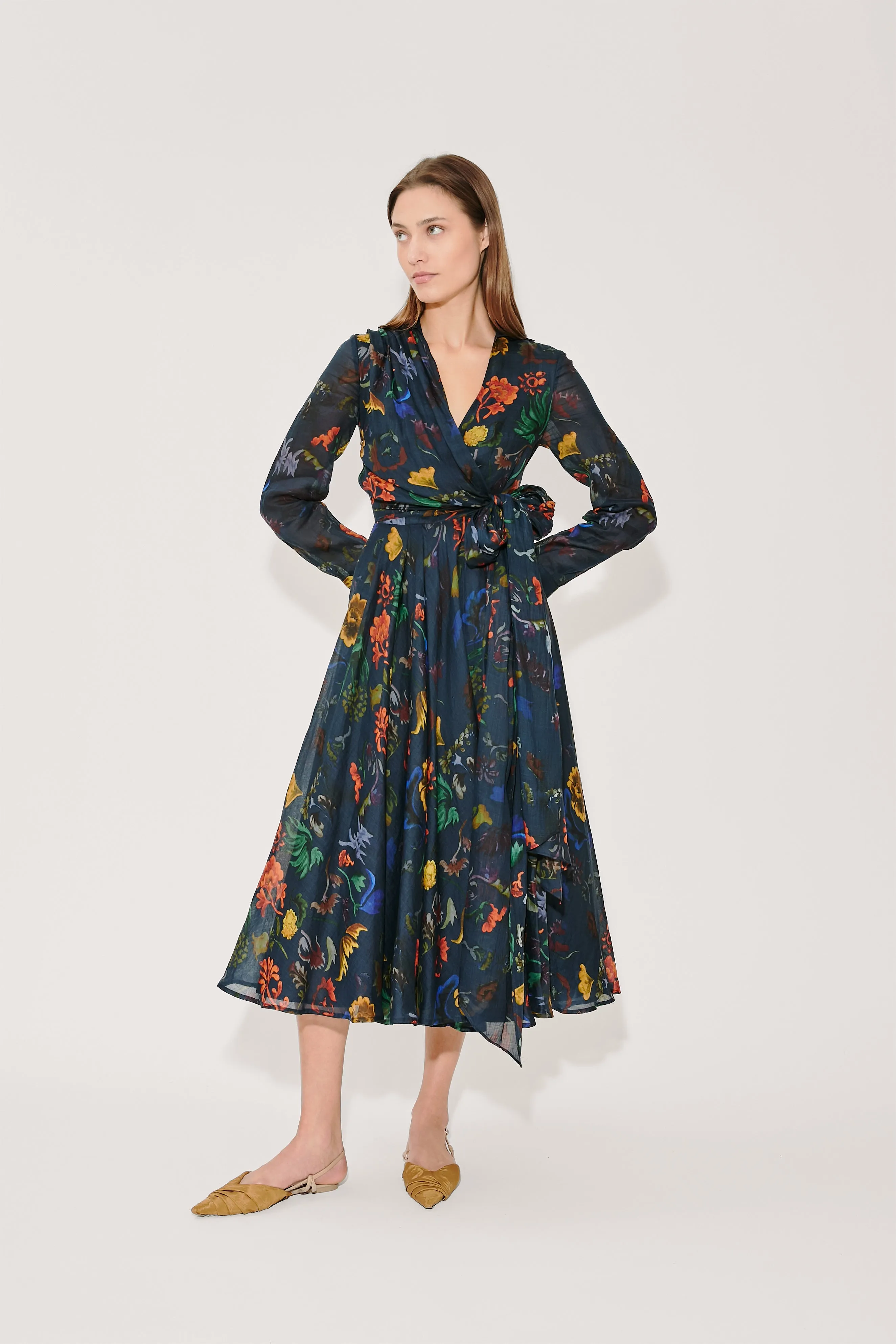 Sash Yay! Dress in Floral Printed Ramie sold by Rosie Assoulin product image thumbnail 4