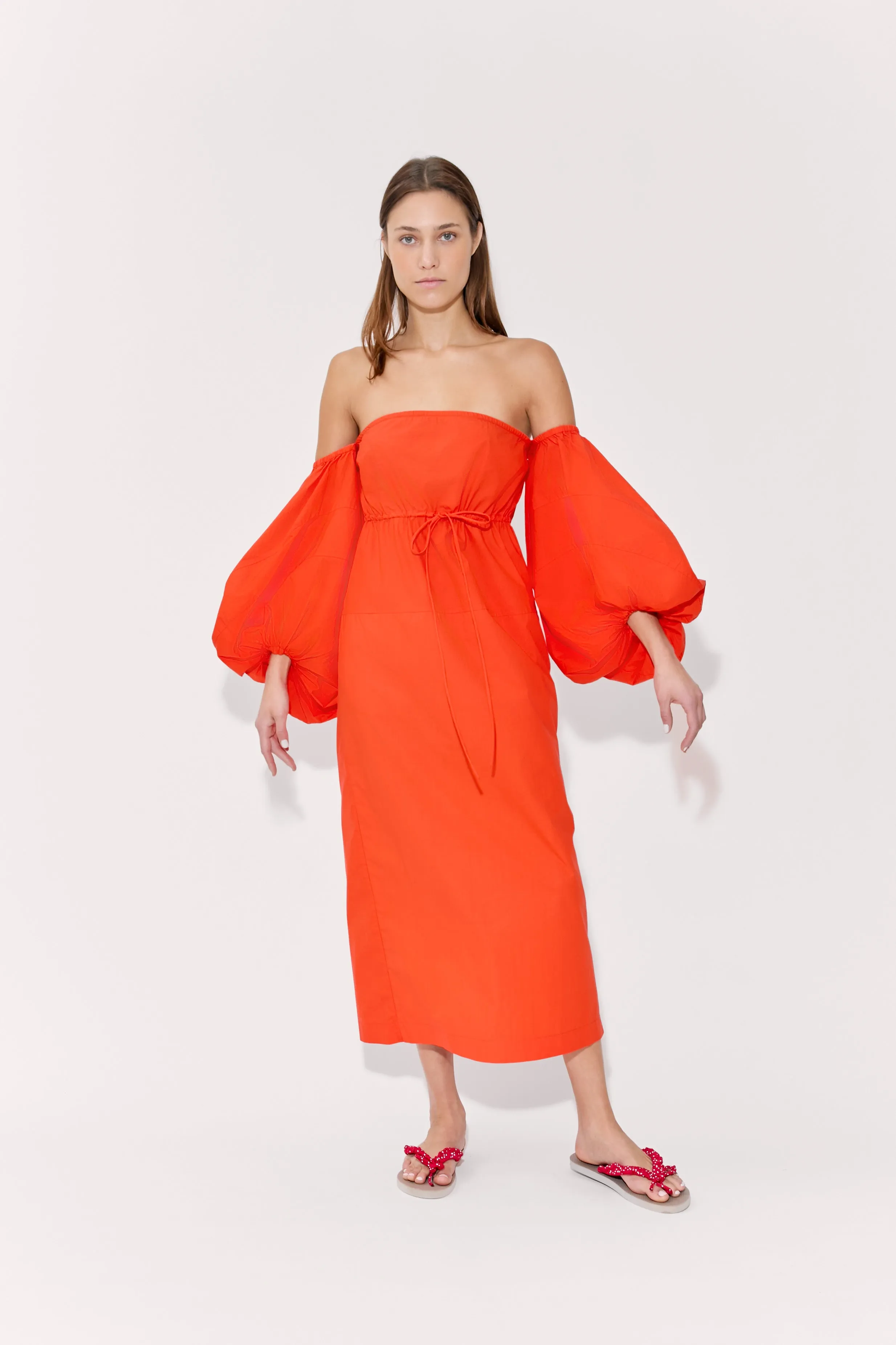 Balloon Sleeve Dress in Cotton Poplin sold by Rosie Assoulin product image thumbnail 3