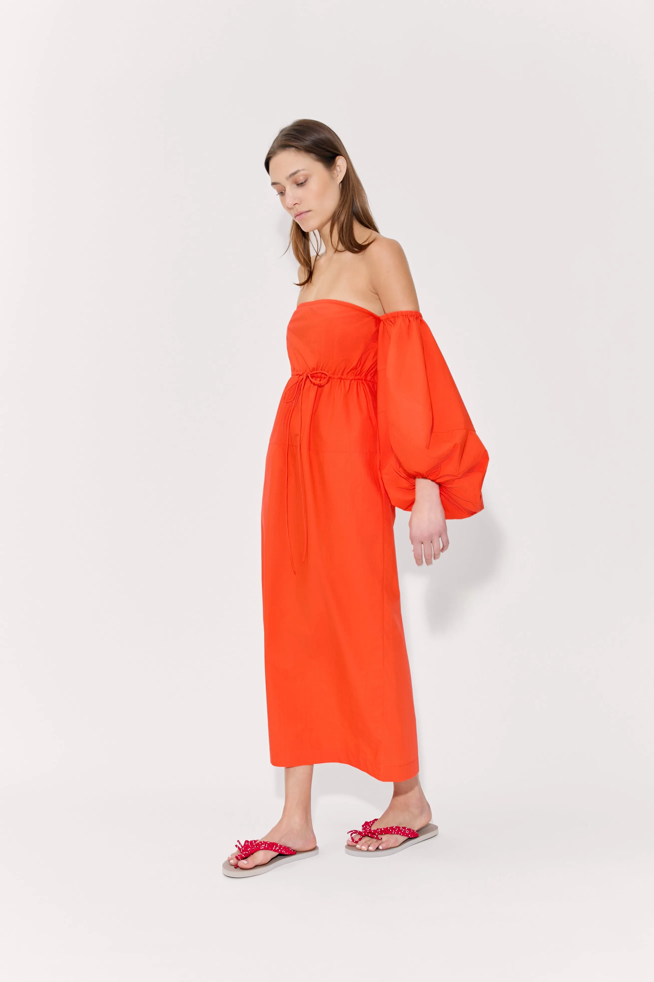 Balloon Sleeve Dress in Cotton Poplin sold by Rosie Assoulin product image thumbnail 5