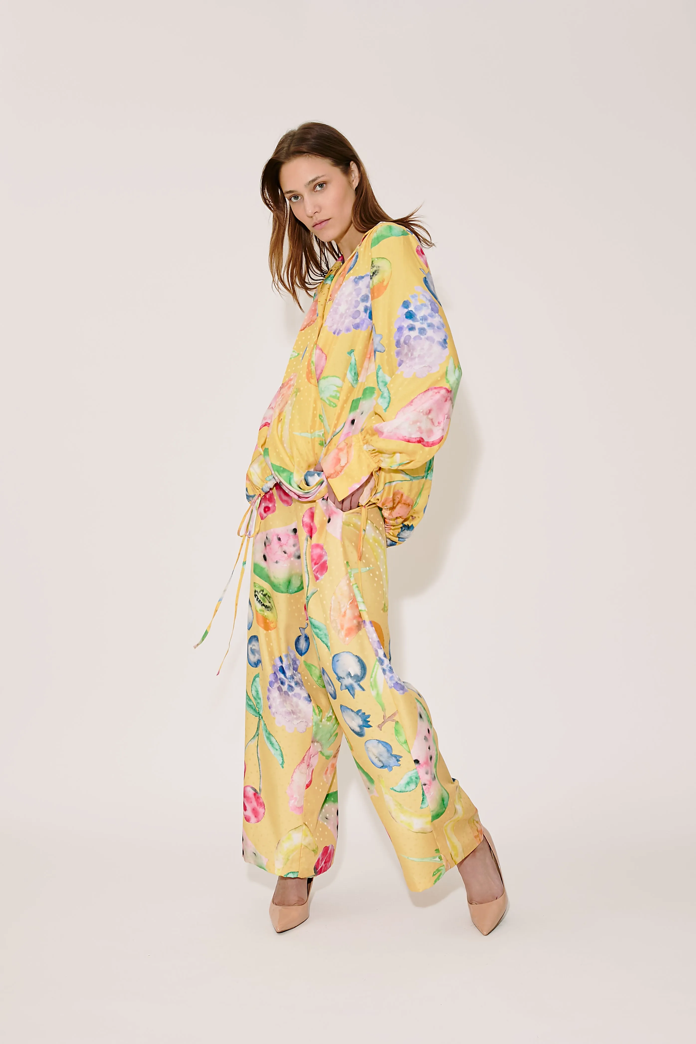 Drawstring Top in Fruit Silk Jacquard sold by Rosie Assoulin product image thumbnail 5