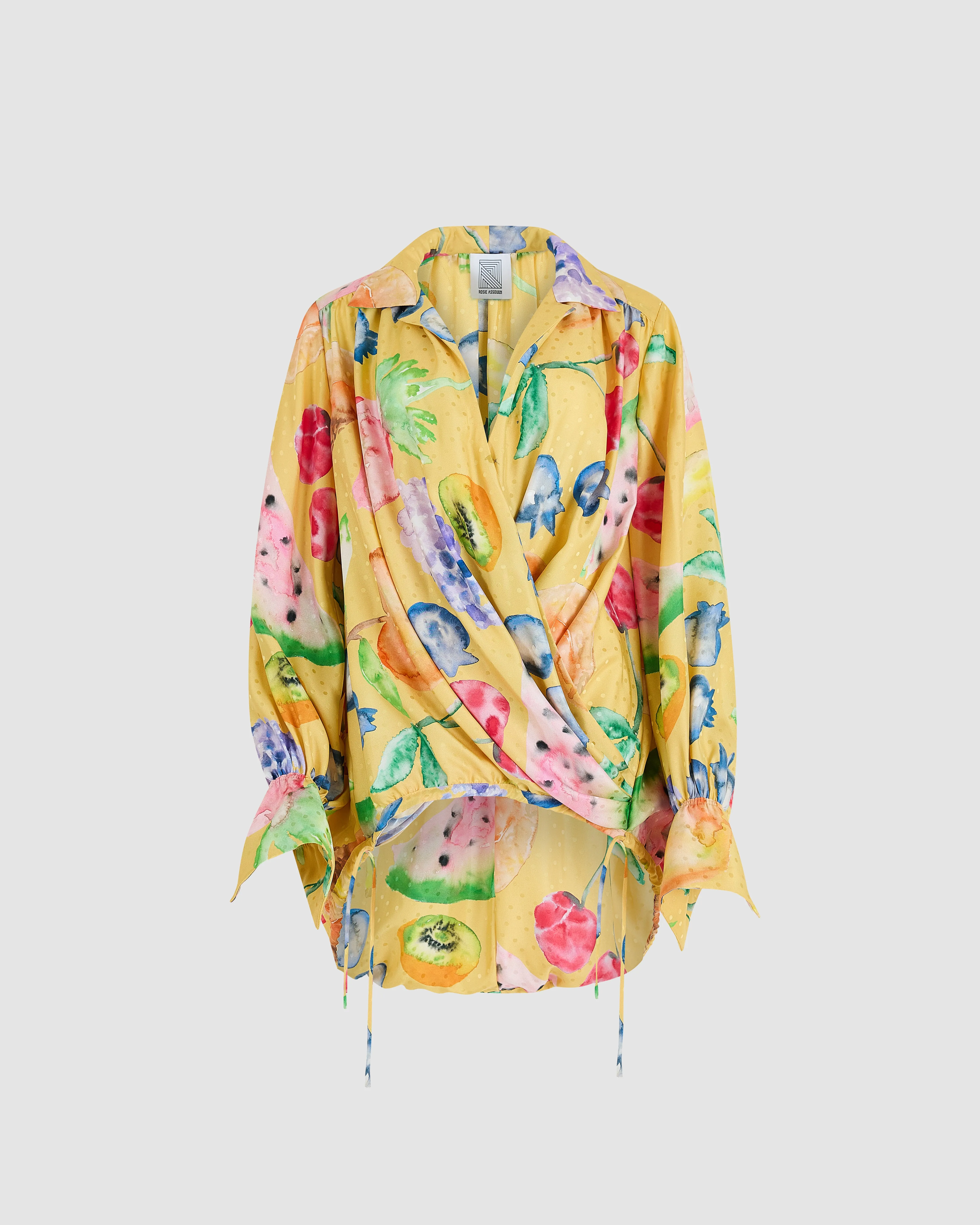 Drawstring Top in Fruit Silk Jacquard sold by Rosie Assoulin product image thumbnail 2