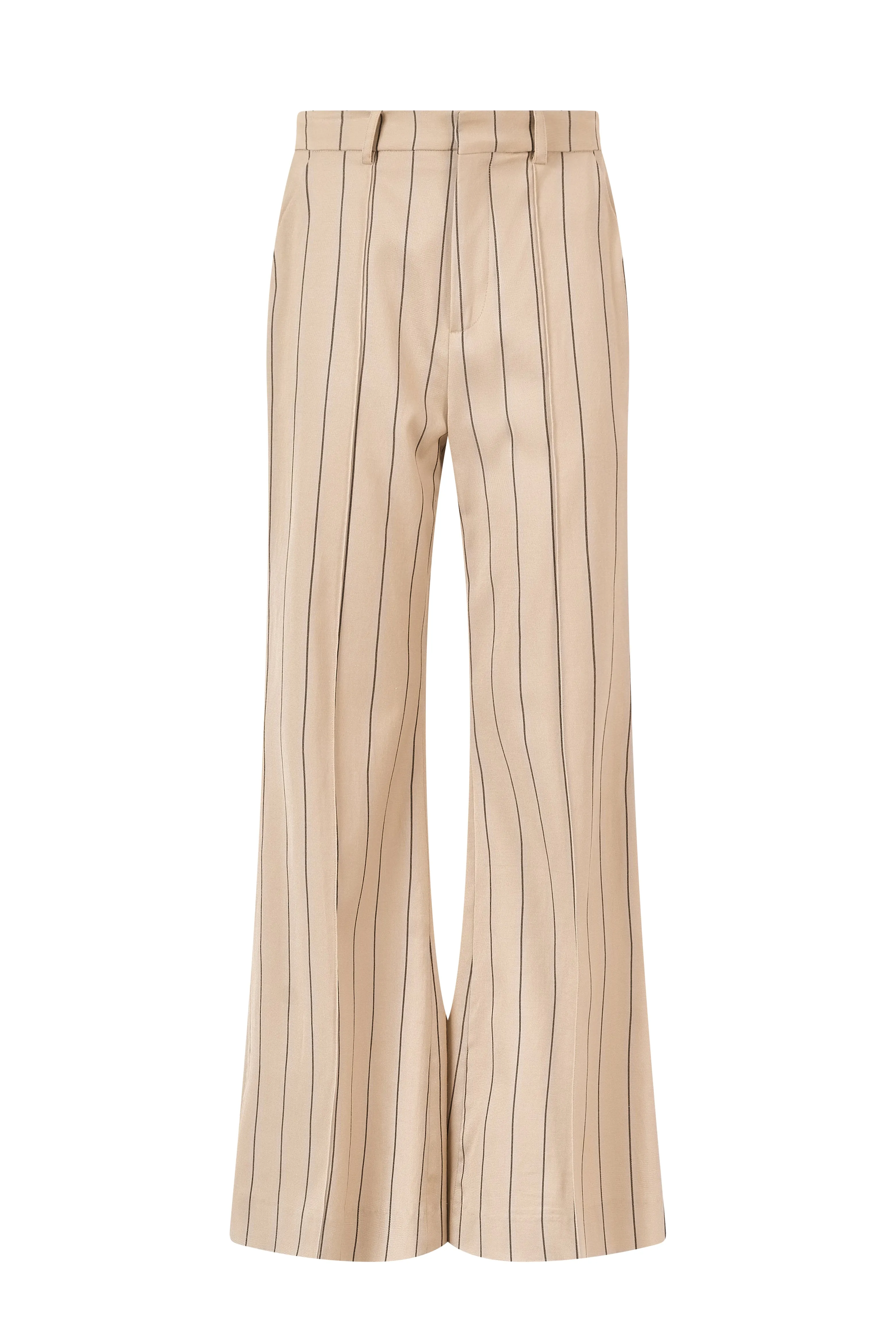 Paneled & Piped Flare Pant in Viscose Pinstripe sold by Rosie Assoulin product image thumbnail 2