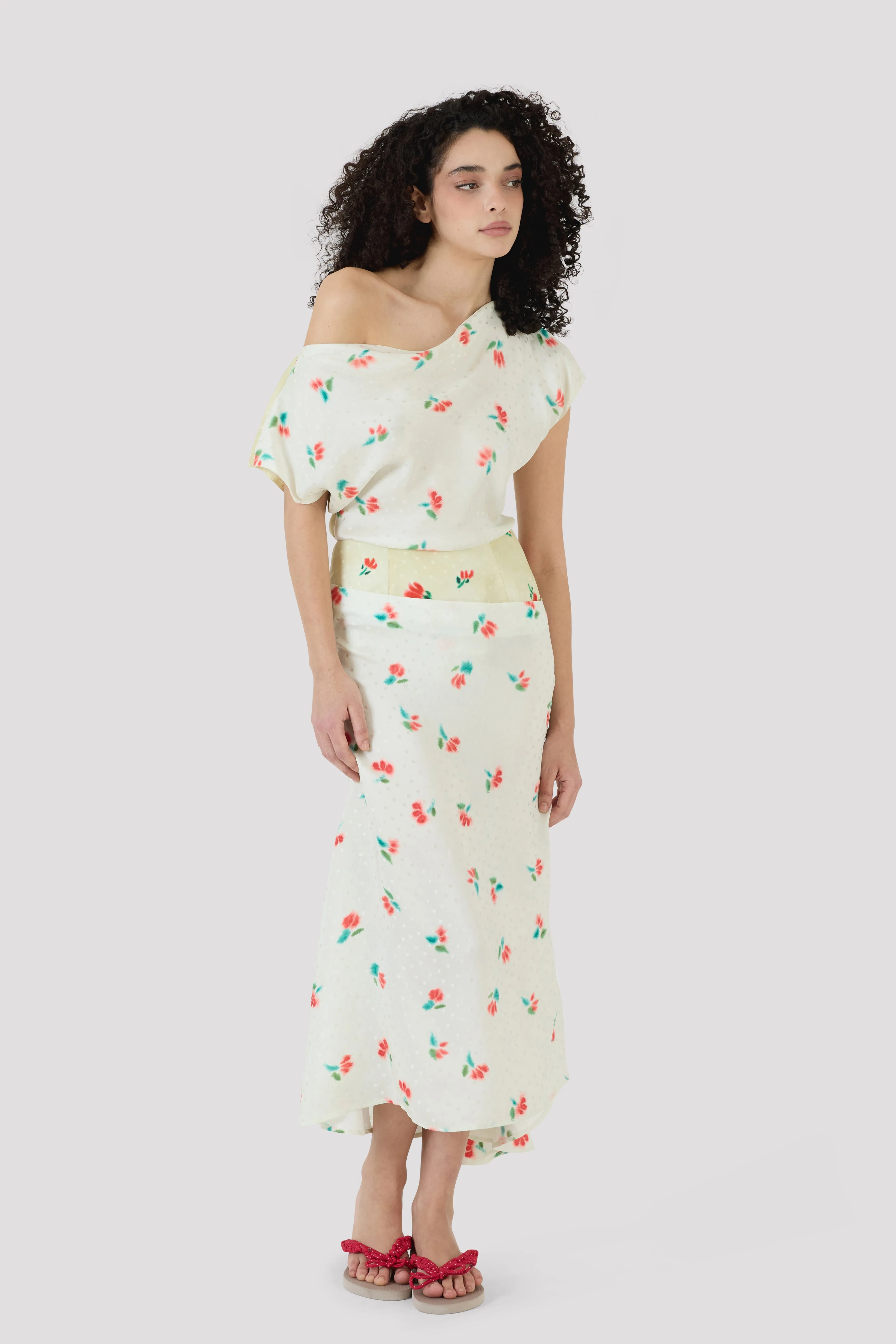 Bustle Midi Skirt in Tulip Jacquard sold by Rosie Assoulin product image thumbnail 4