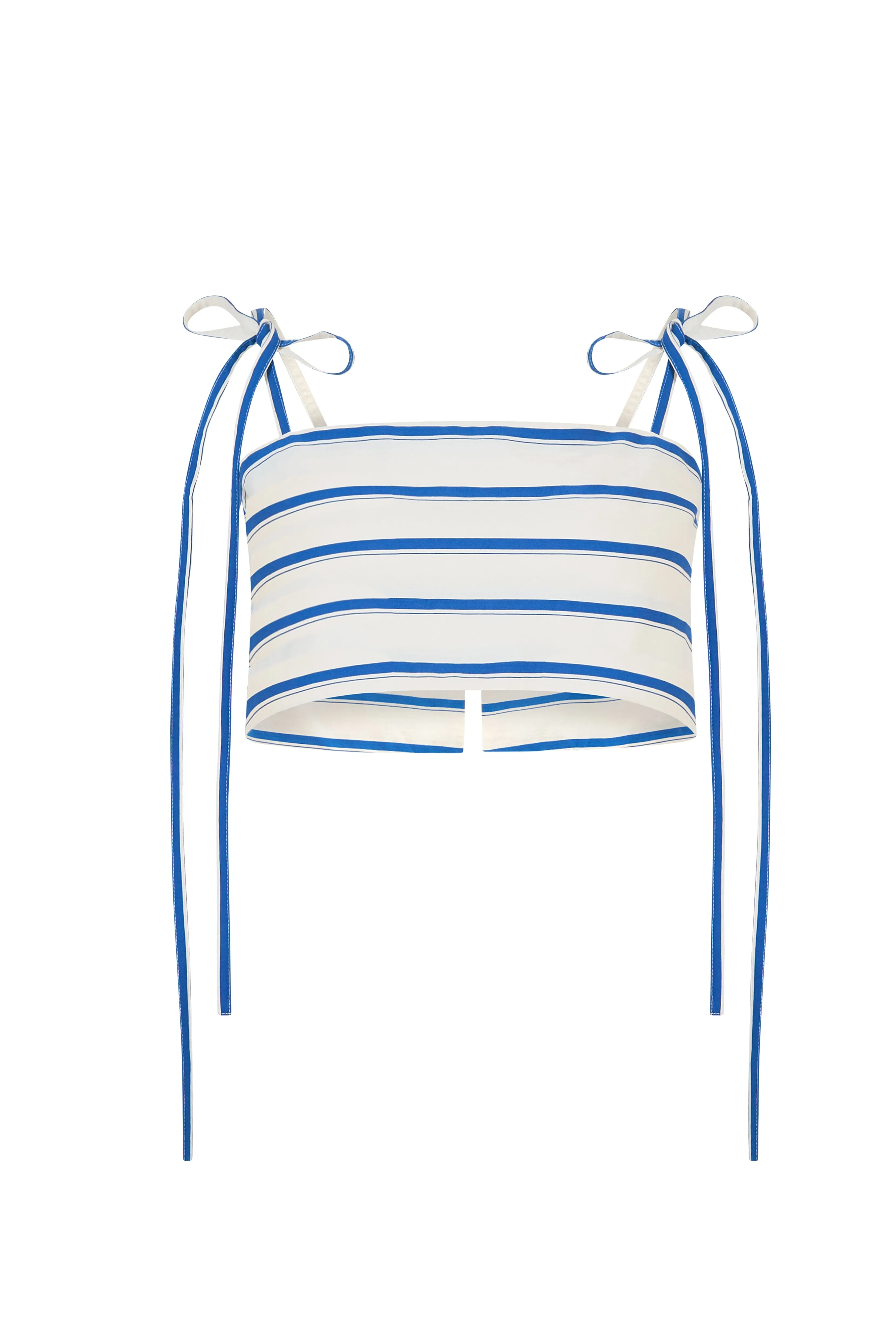 Tie Easy Bandeau in Coastal Stripe Cotton sold by Rosie Assoulin product image thumbnail 2